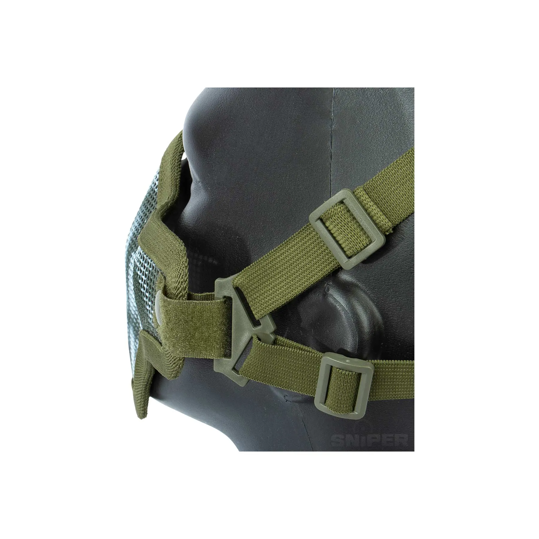 Mesh Lower Face Shield Skull, Green