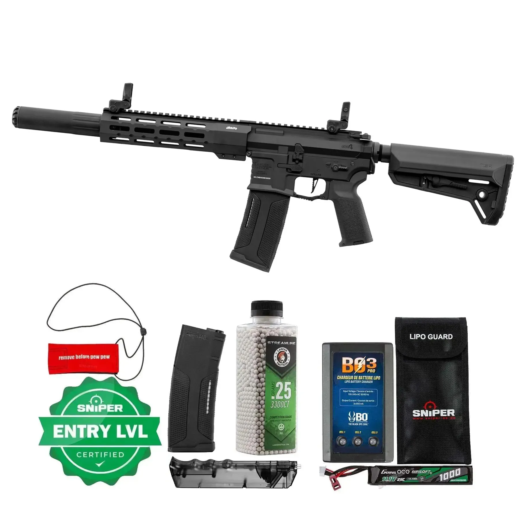 Einsteiger Set #1 - Lancer Mayo Gang MGC4 MK3 Gen.4 w/ Nebula (S)AEG, Black