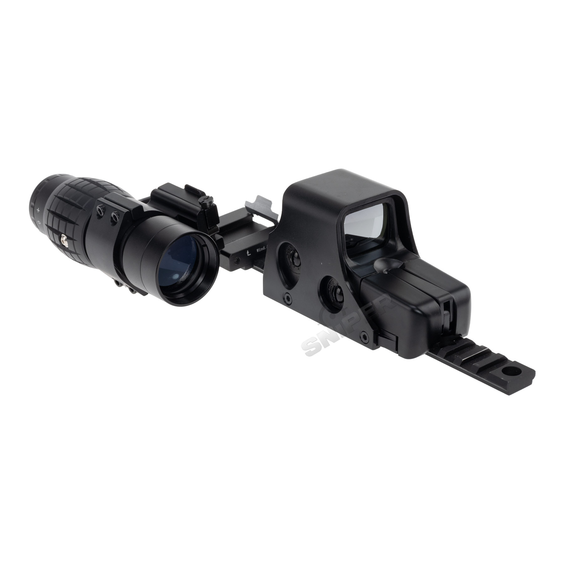Reapo R551 Holo Red Dot Visier w/ 3x Magnifier, Black