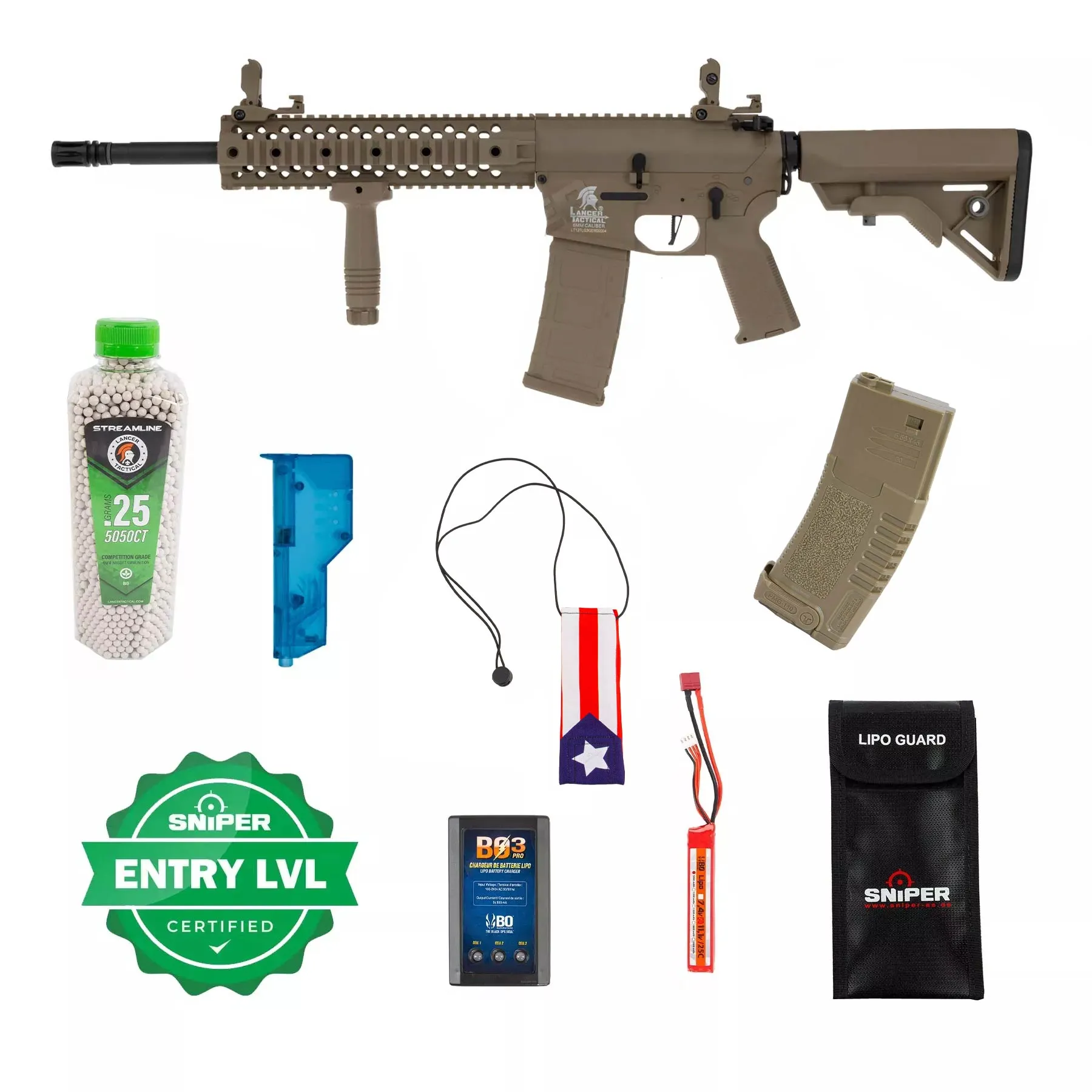 Einsteiger Set #1 - Lancer M4 EVO w/ Nebula ETU (S)AEG, Tan