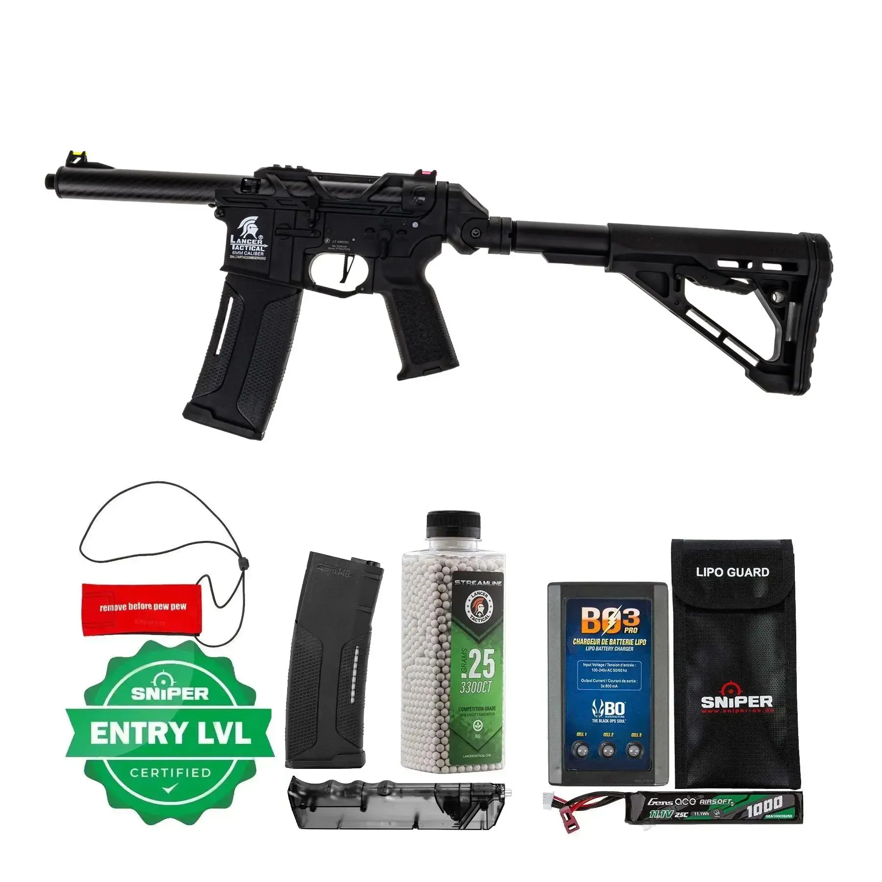 Einsteiger Set #1 - Lancer Tactical x AIRTAC M4 Speedsoft Gen3, Matt Black