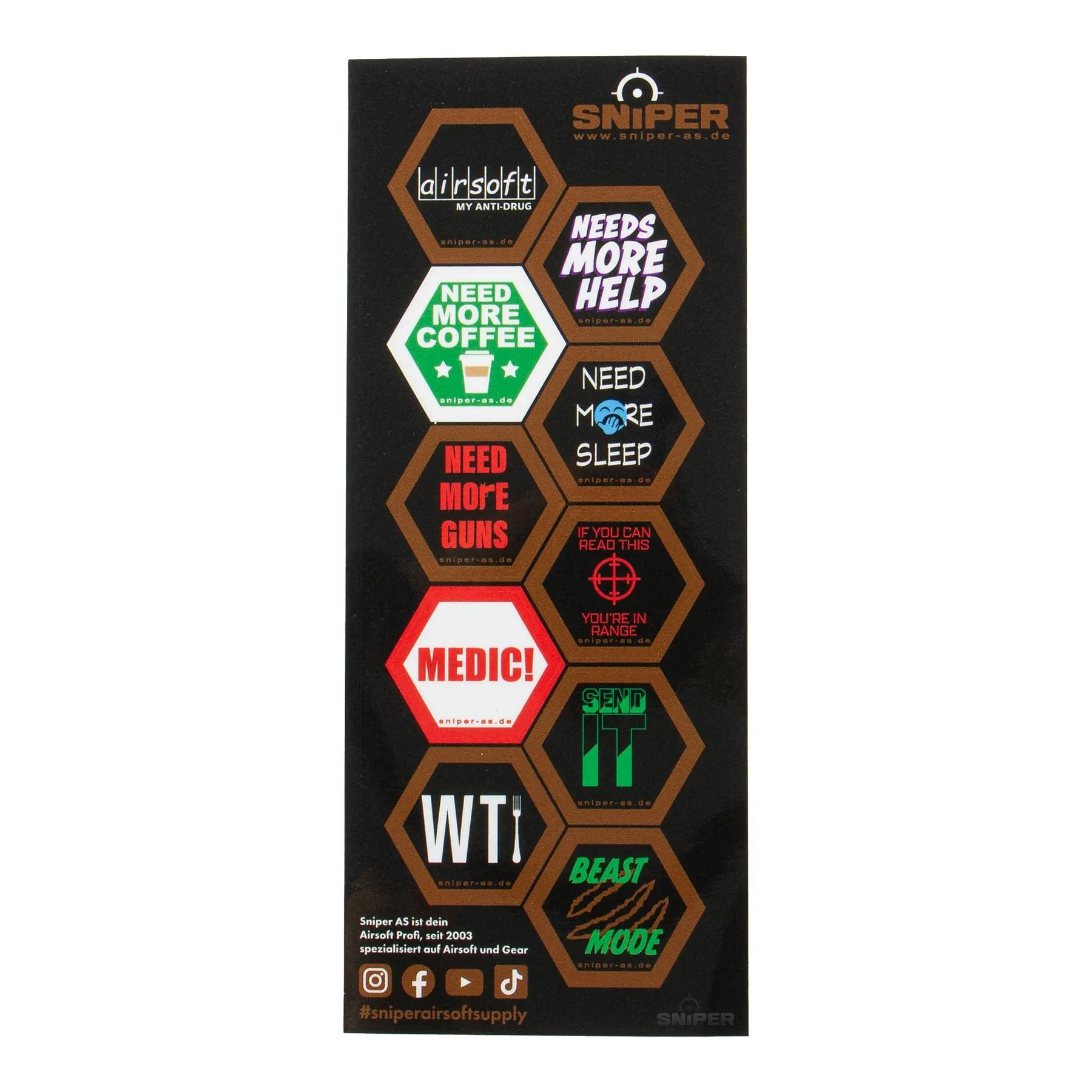 Aufkleber Set, Vinyl Hex Decals, catchphrases #1