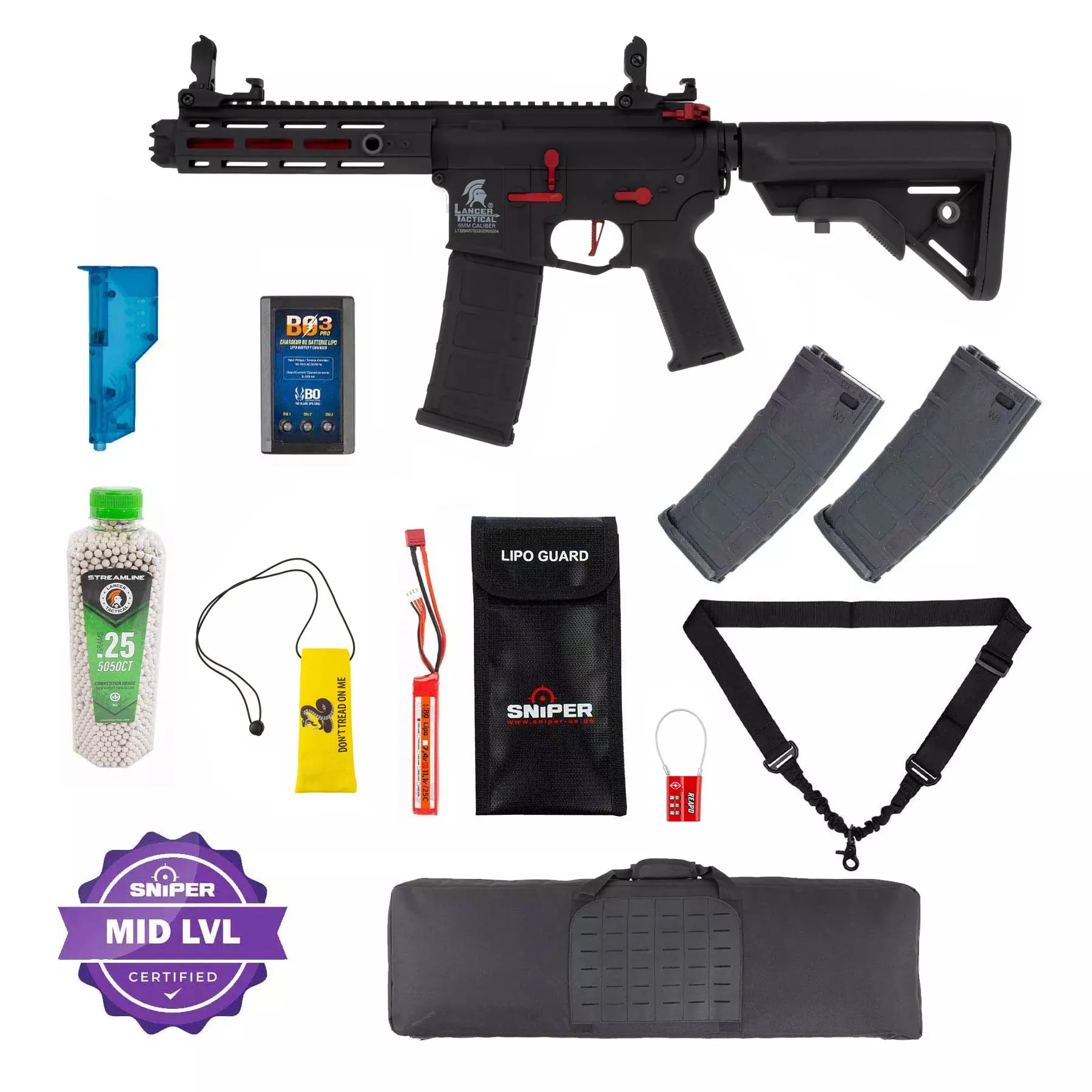 Einsteiger Set #3 - Lancer LT-34 Hellion w/ Nebula ETU (S)AEG, Black/Red