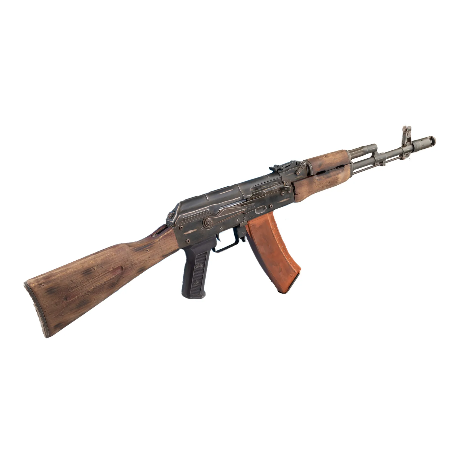 APS AK 74 Battle Worn Style (S)AEG, Real Wood