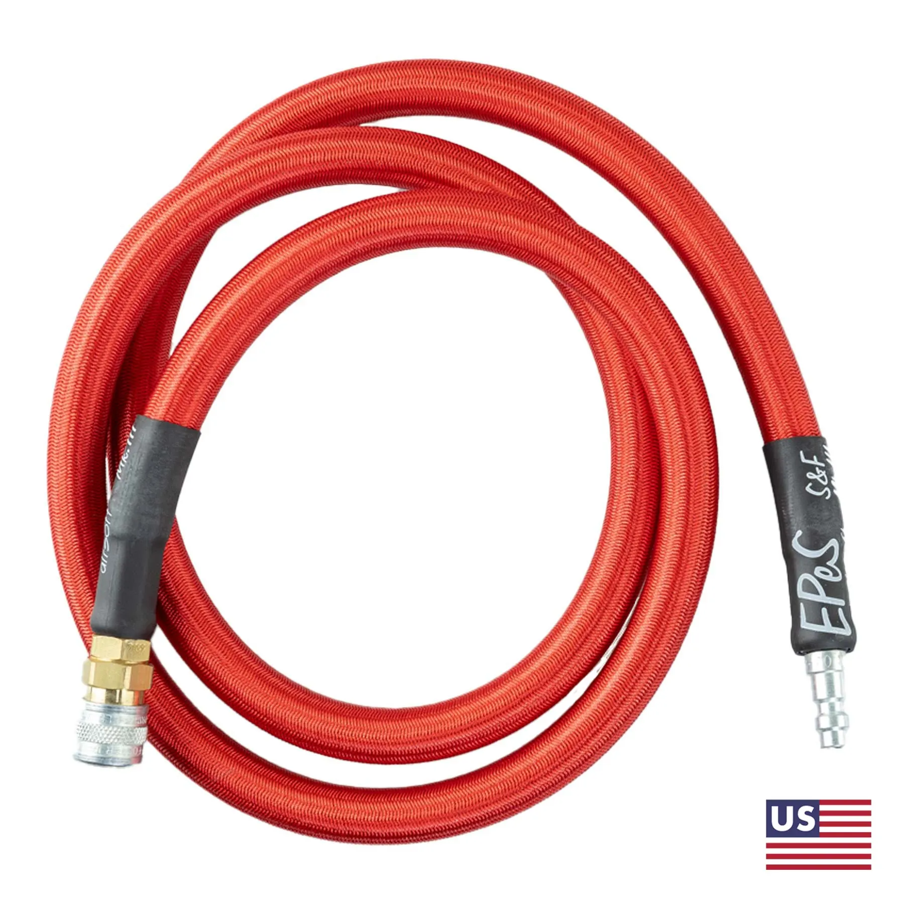 HPA S&F MK. III 115cm Braided Hose Line US, Red HPA S&F MK. III 115cm Braided Hose Line US, Red