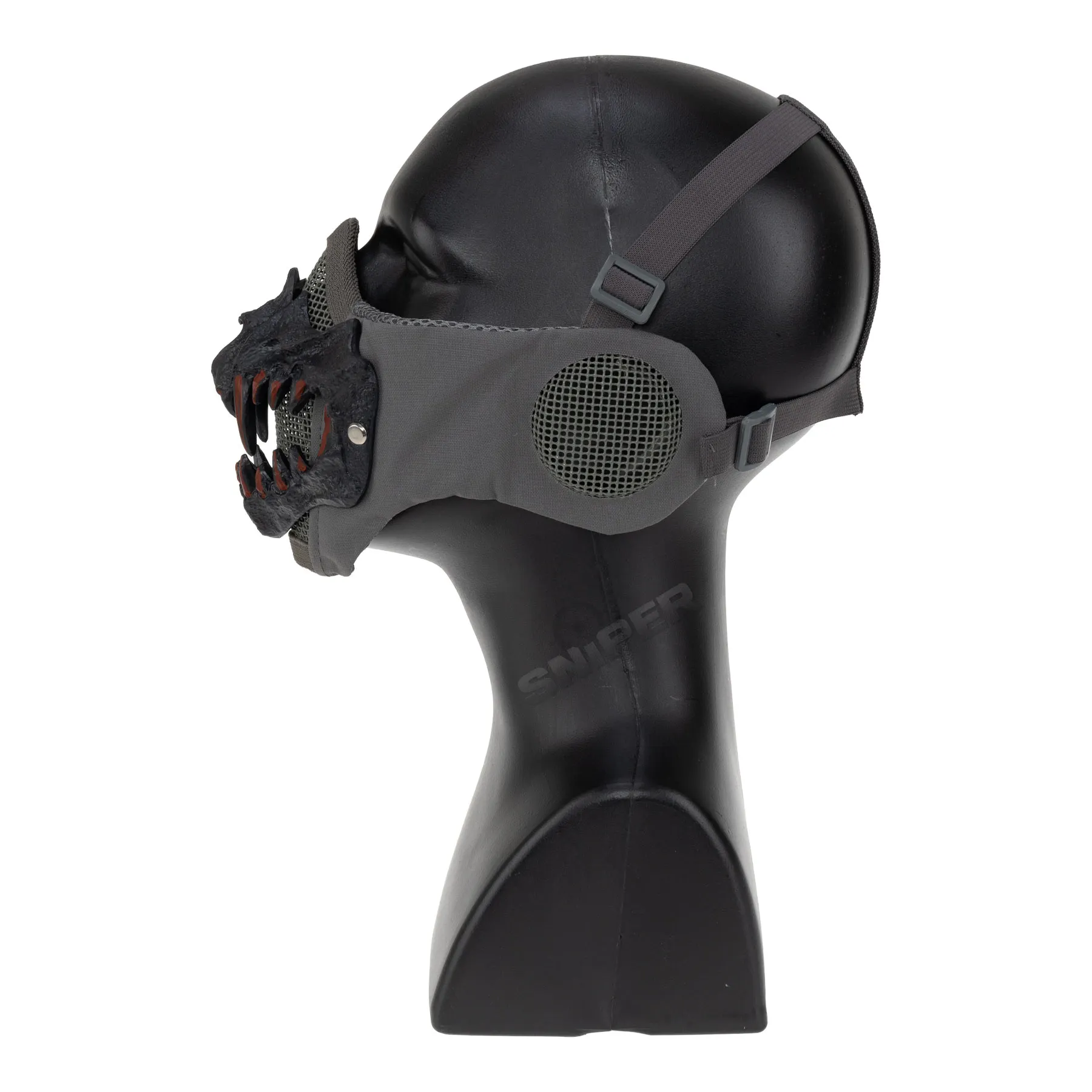 Reapo Stalker EVO Fangs Mask w/ Ear Protection, Grey