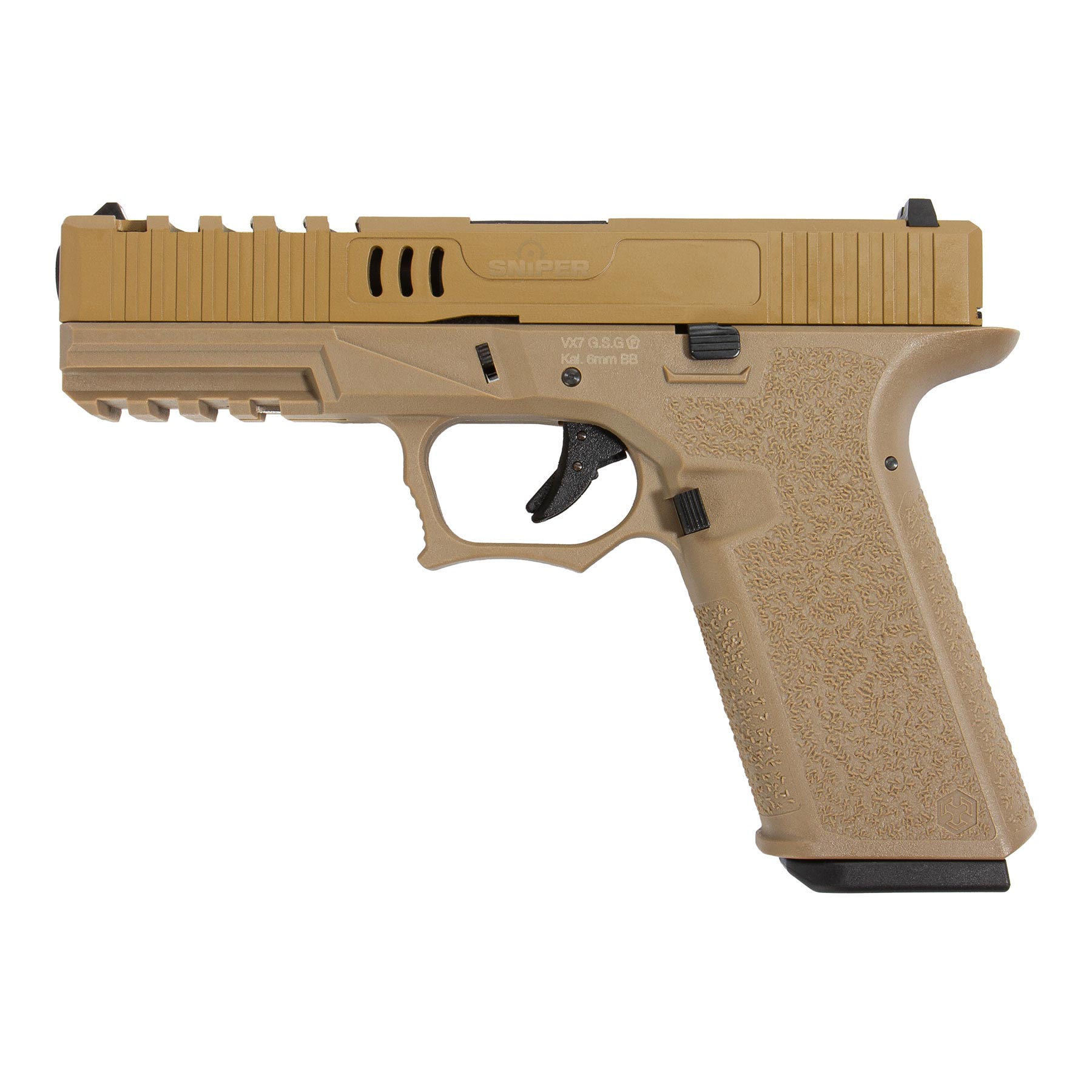 AW Custom VX7 Mod.2 GBB Softair Pistole, FDE