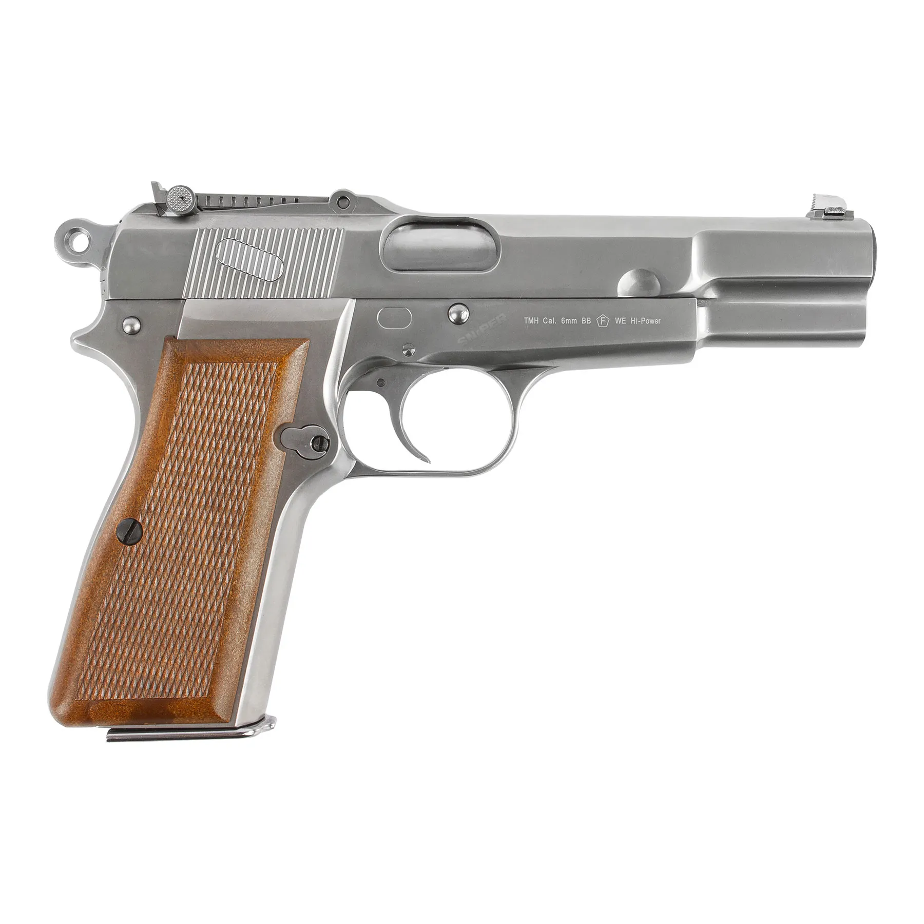 WE Hi-Power Full Metal Silver GBB Softair Pistole