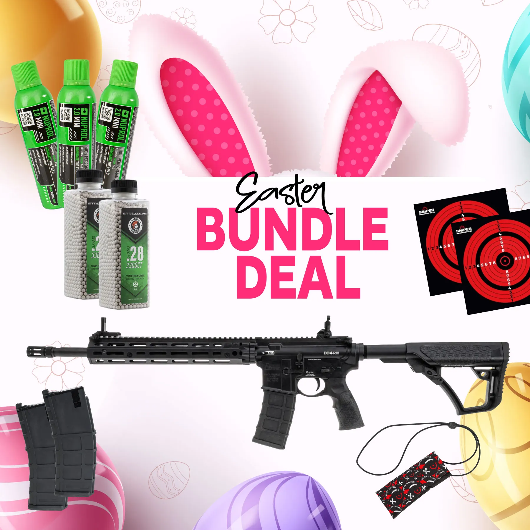 Easter Bundle - Golden Eagle Daniel Defense 4 RIS III 16" GBB, Black