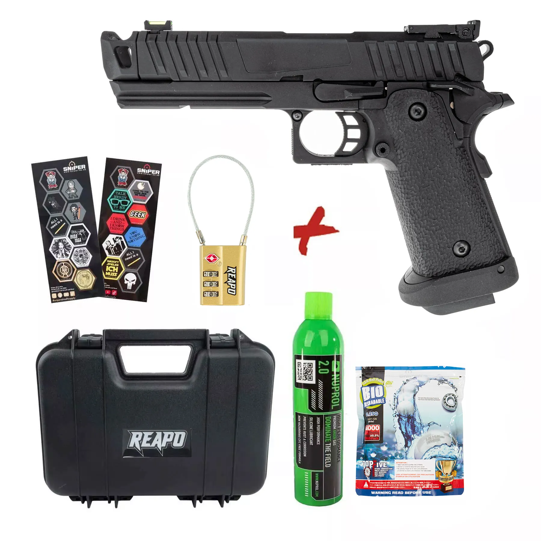 Bundle Deal #1 - Reapo Trokia MKI GBB Airsoft Pistole, Black Bundle Deal #1 - Reapo Trokia MKI GBB Airsoft Pistole, Black