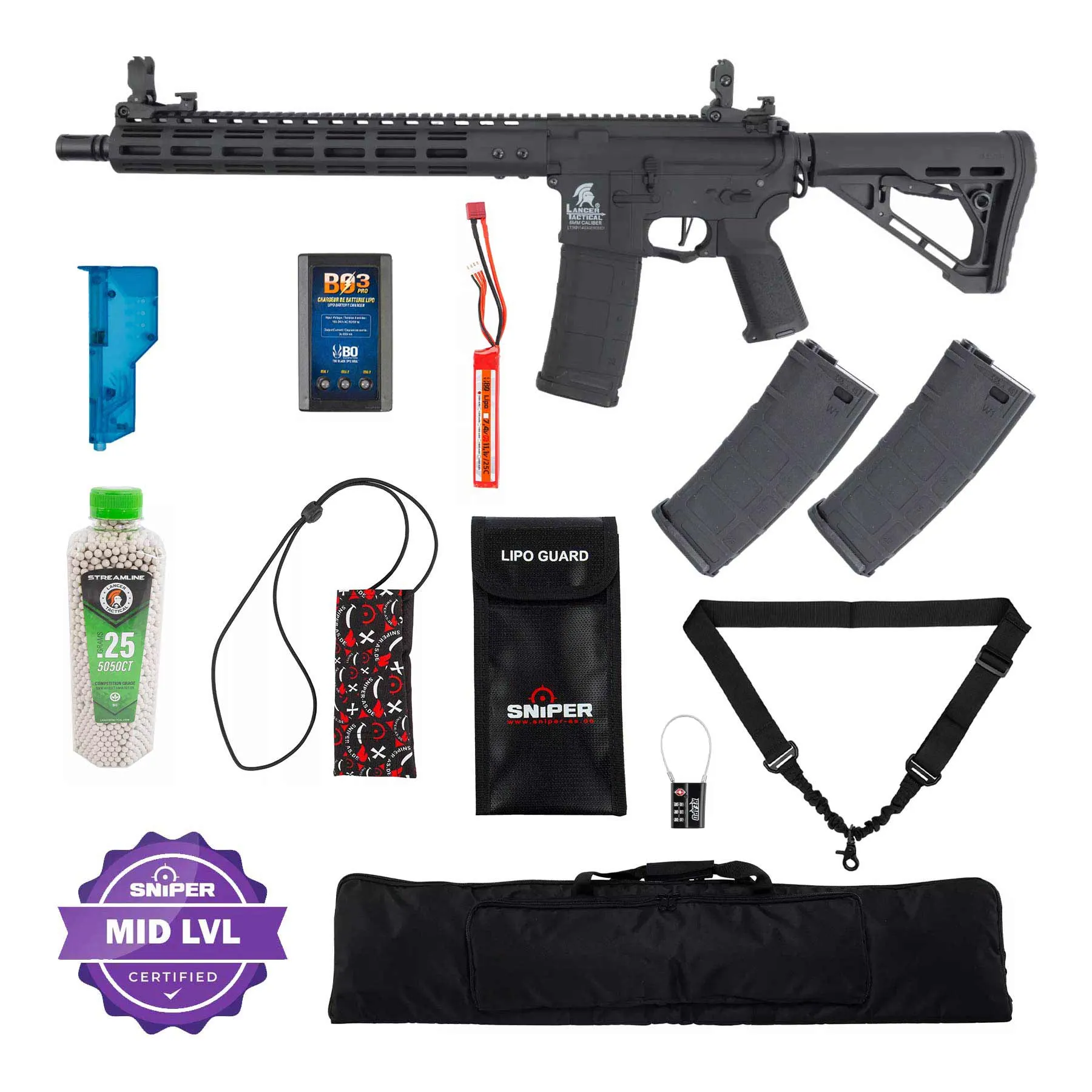 Einsteiger Set #3 - Lancer Archon Gen3 ETU M-Lok 14" M4 (S)AEG , Black