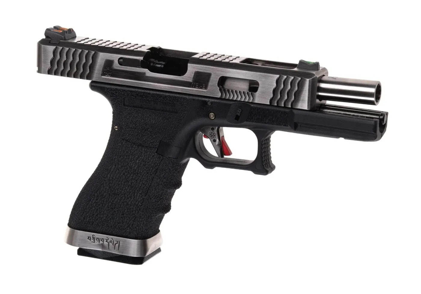 WE Force 07 Silver Barrel Meta-Slidel GBB Softair, Black