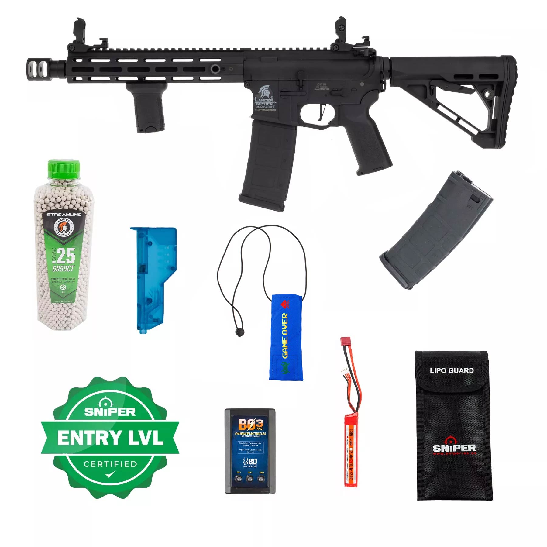 Einsteiger Set #1 - Lancer LT-32 Sparta Gen 3 w/ Nebula ETU (S)AEG, Black
