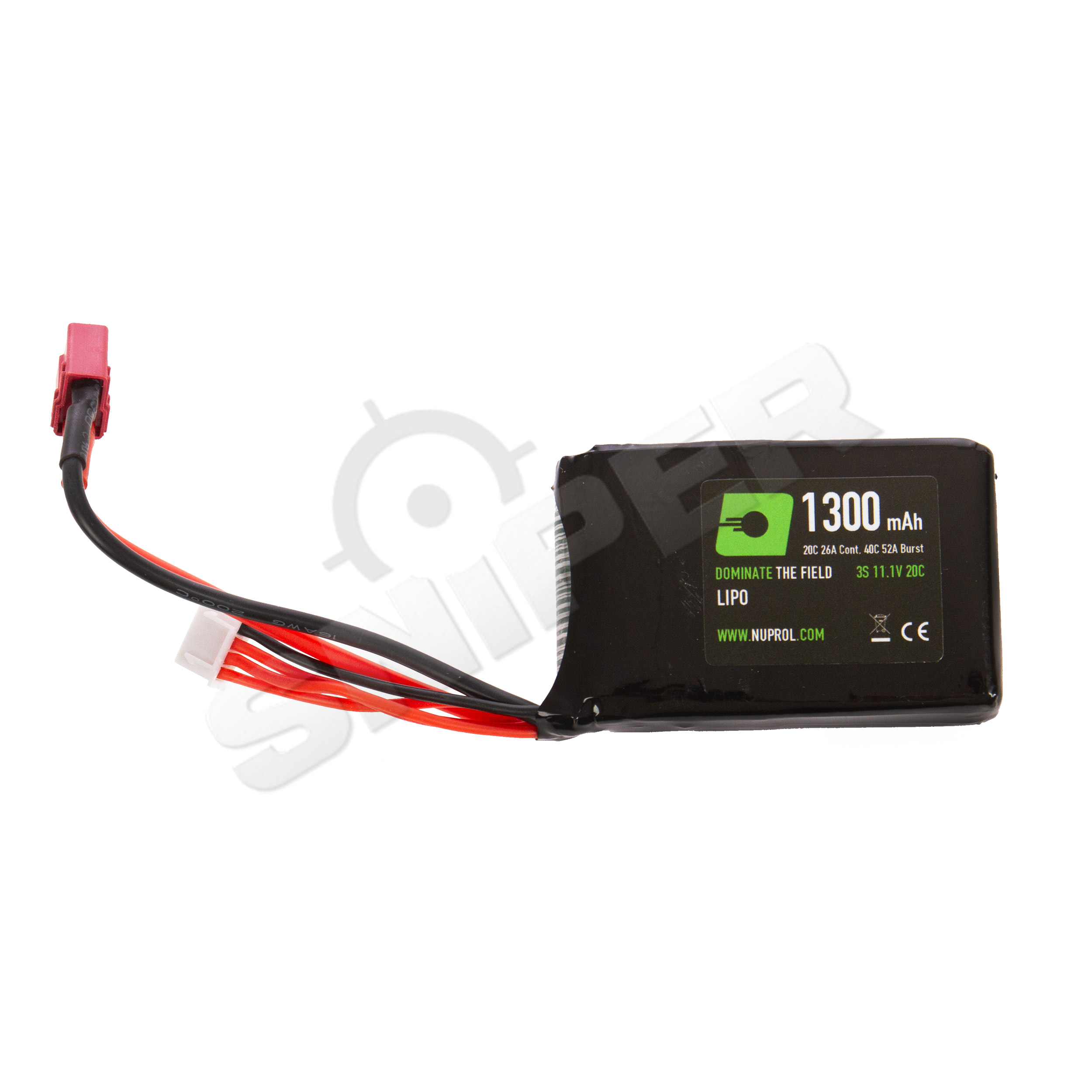 DEANS 11,1V 1300mAh 20C LiPo Akku, 1 Stick PEQ