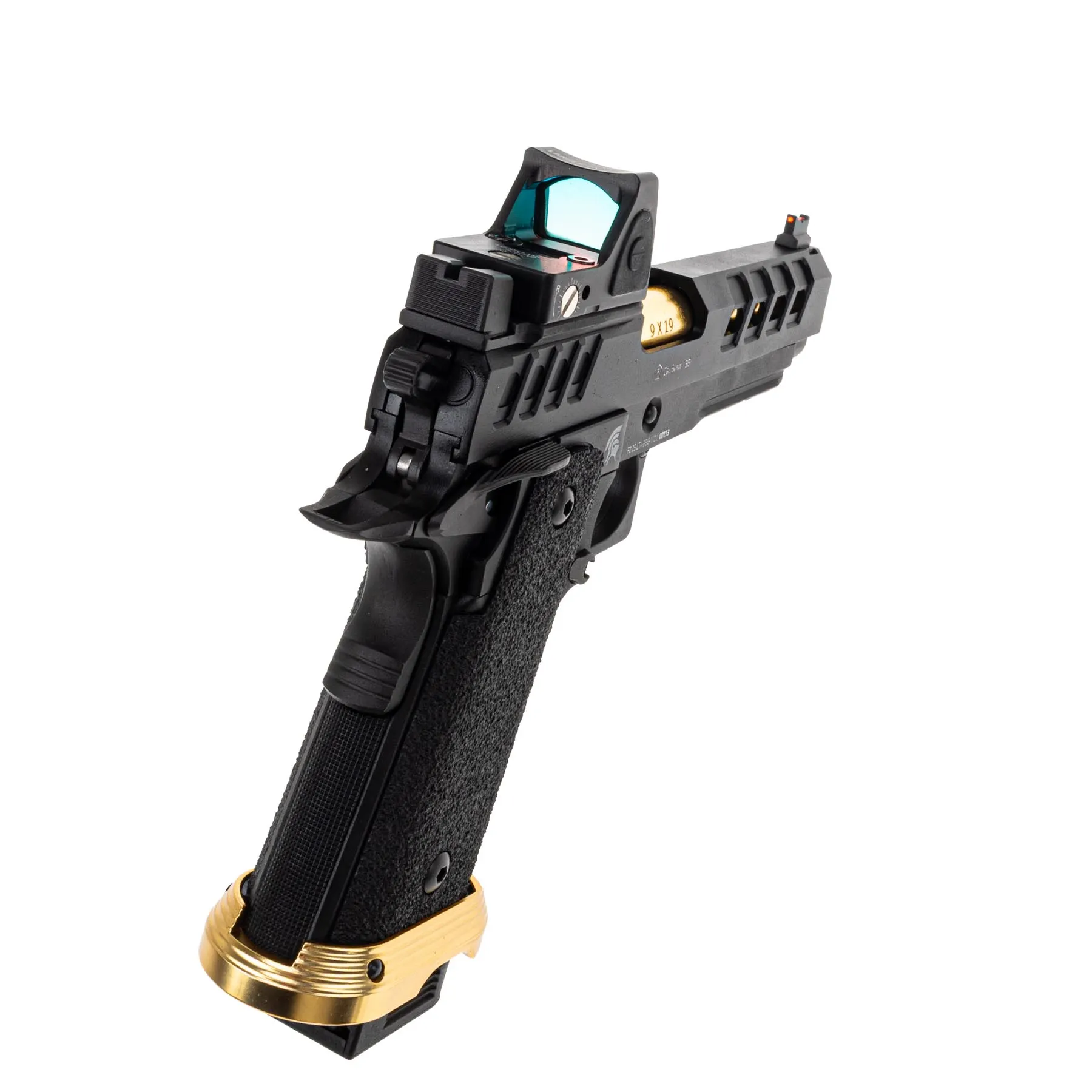 Lancer Tactical Heracles RMR Hi-Capa GBB Softairpistole, Black & Gold