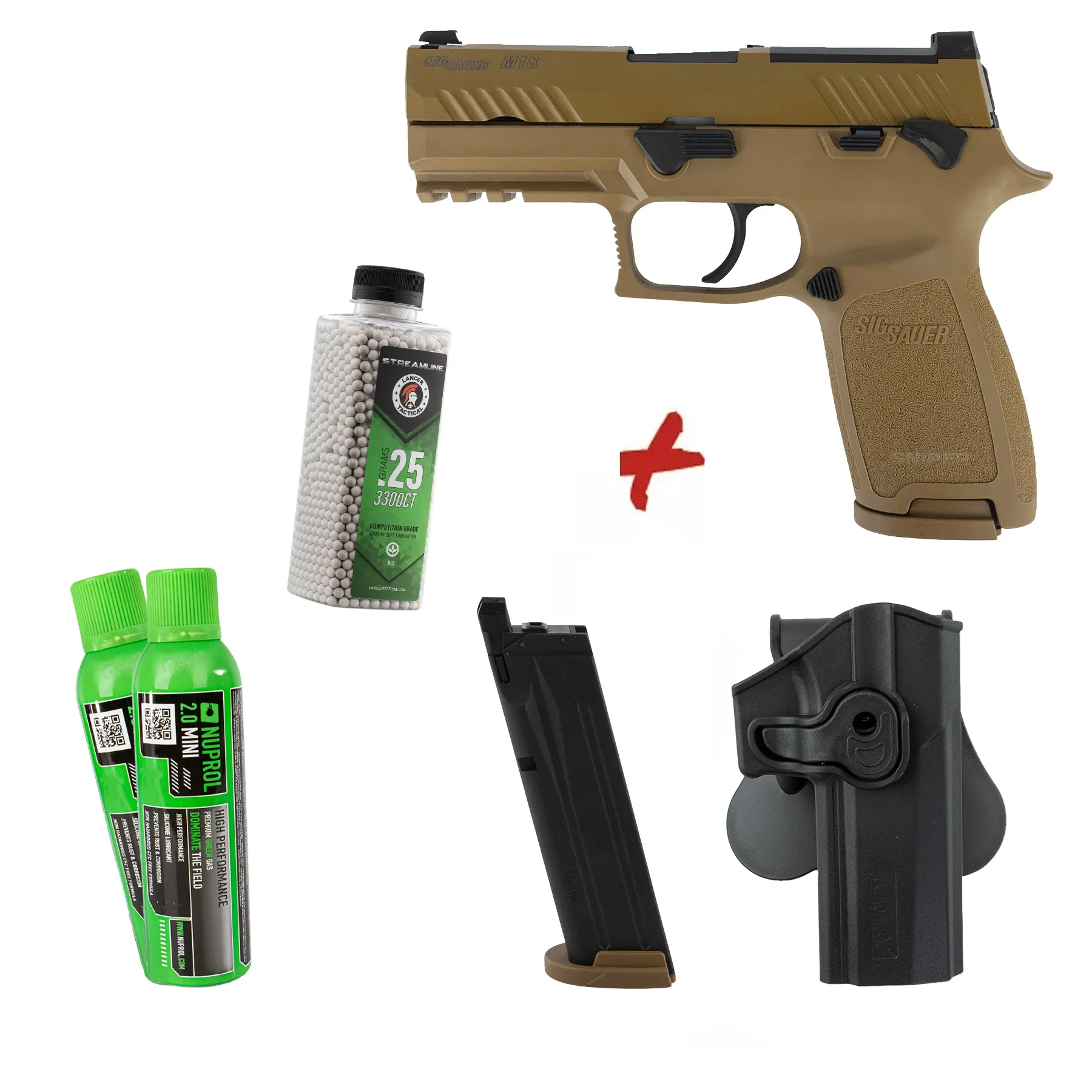 Bundle Deal #1 - Sig Sauer ProForce P320 - M18 Tan GBB Softair