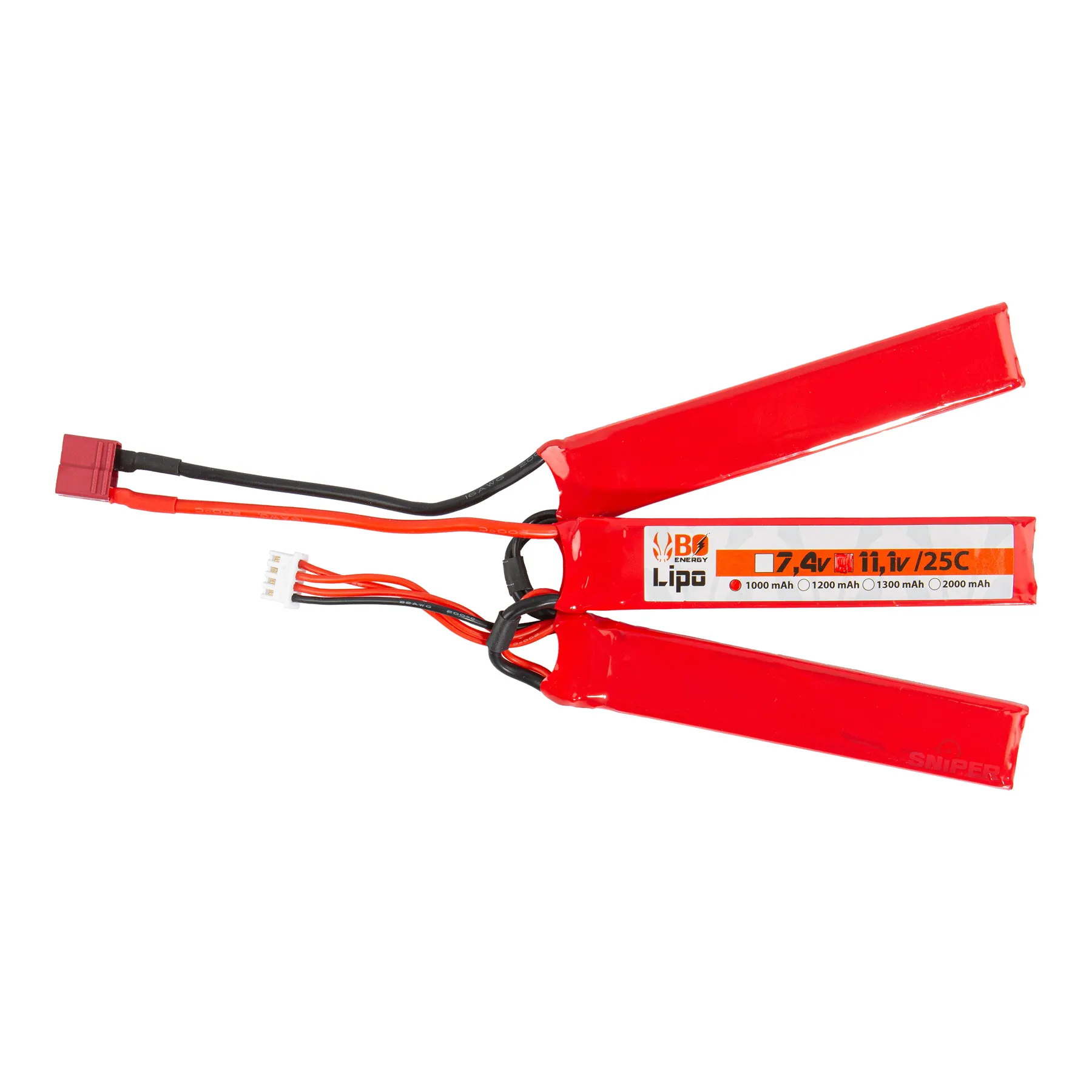 DEANS 11,1V 1000mAh 25C LiPo Akku, 3 Sticks