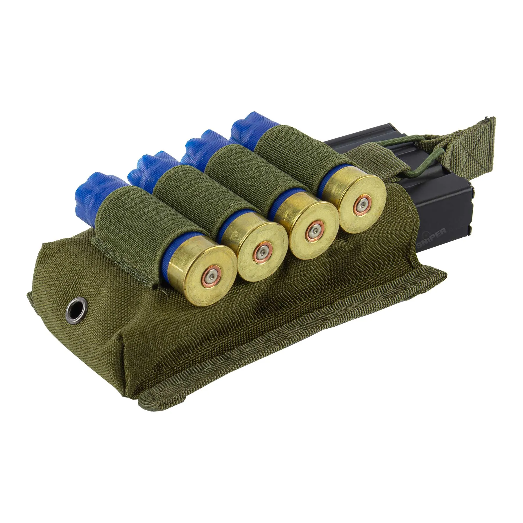 Single M4 Mag Pouch inkl. Shotgun Holder, OD Green