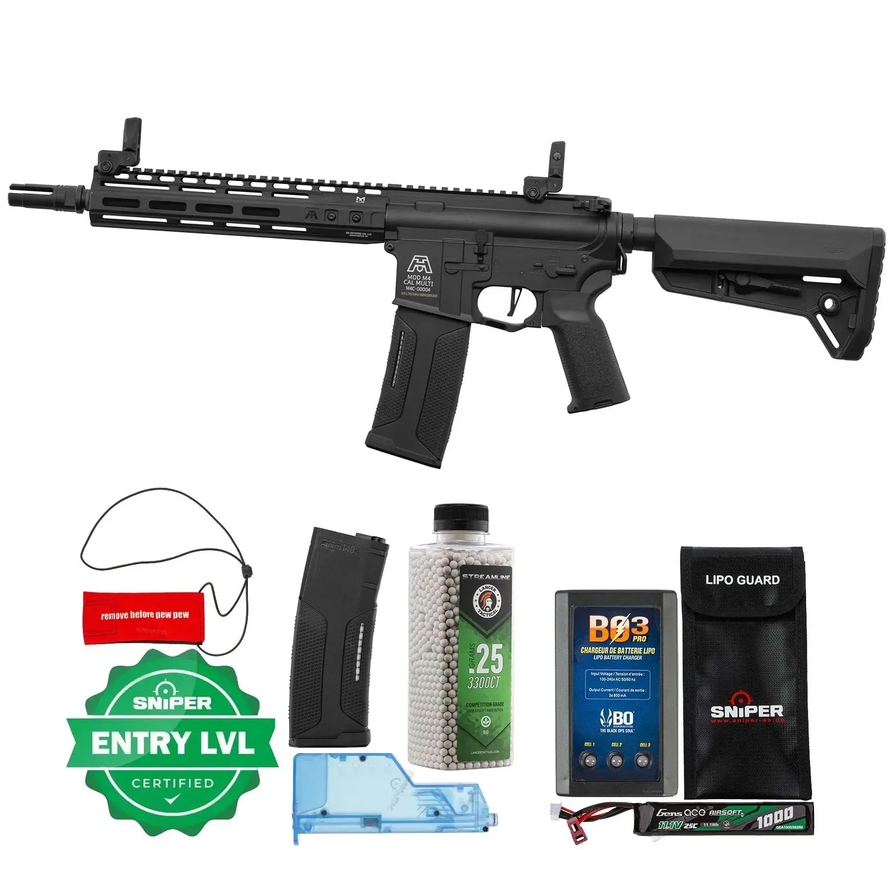 Einsteiger Set #1 - Lancer x BG MK2 10" Gen3 Nebula ETU (S)AEG, Black