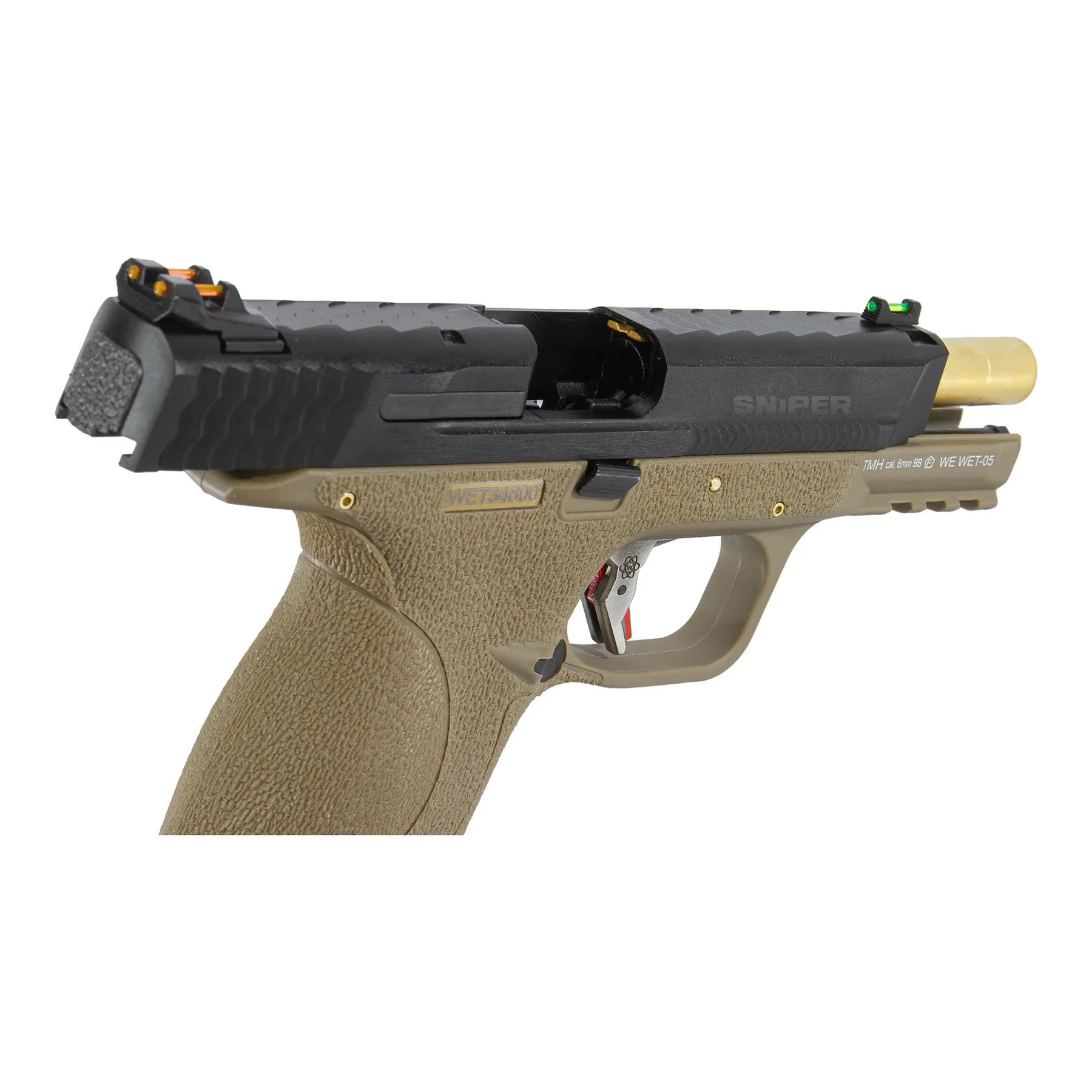 WE WET 05 BK Gold Barrel Full Metal FDE GBB Softair
