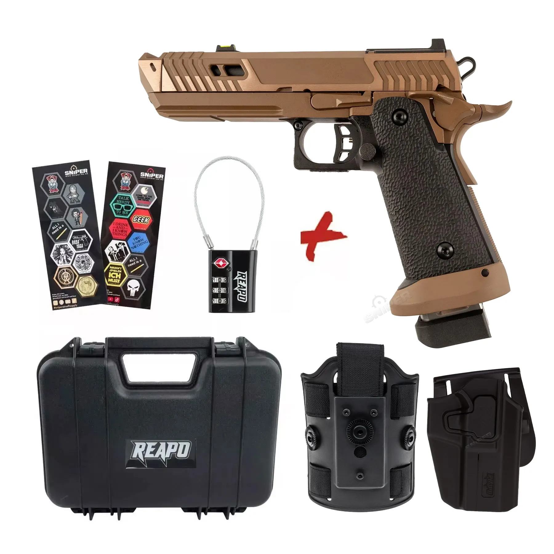 Bundle Deal #2 - Reapo Sahara Viper Hi-Capa Softair Pistole, Co2 und Gas