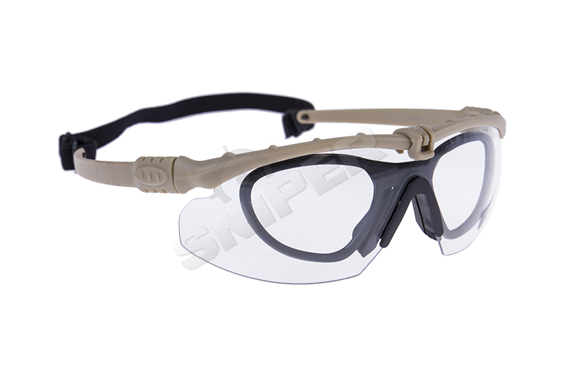 Battle Pro Schutzbrille Set Tan, Clear Lens