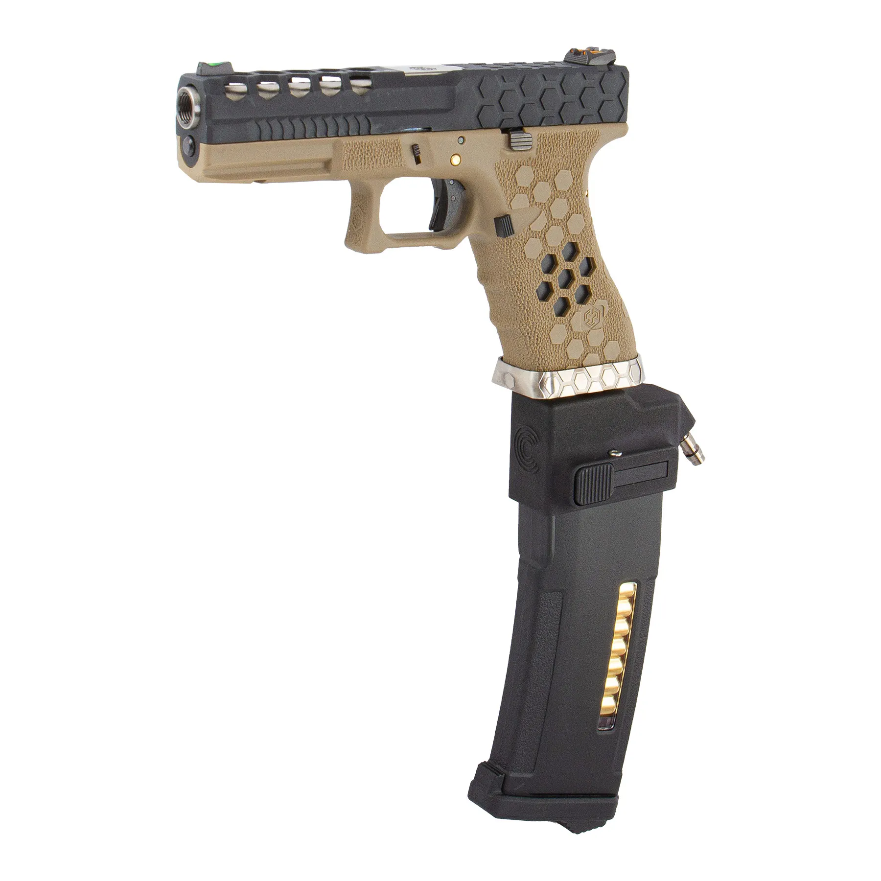 HPA Set SAC VX0111 + Bottle + Creeper HPA US Softair Pistole HPA Set SAC Custom VX0111 Hex Cut HPA US Softair Pistole