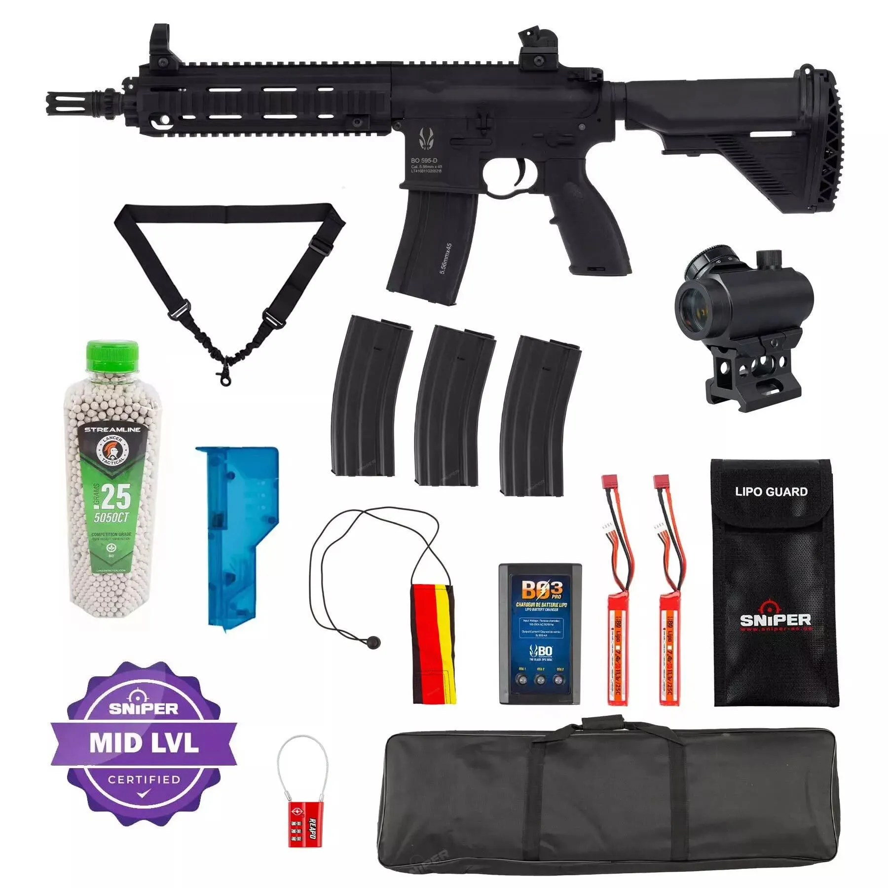 Einsteiger Set #3 - BO Delta 595 Polymer 11"  w/ Nebula ETU Gen 2 Pack Noir Einsteiger Set #3 - BO Delta 595 Polymer 11"  w/ Nebula ETU Gen 2 Pack Noir