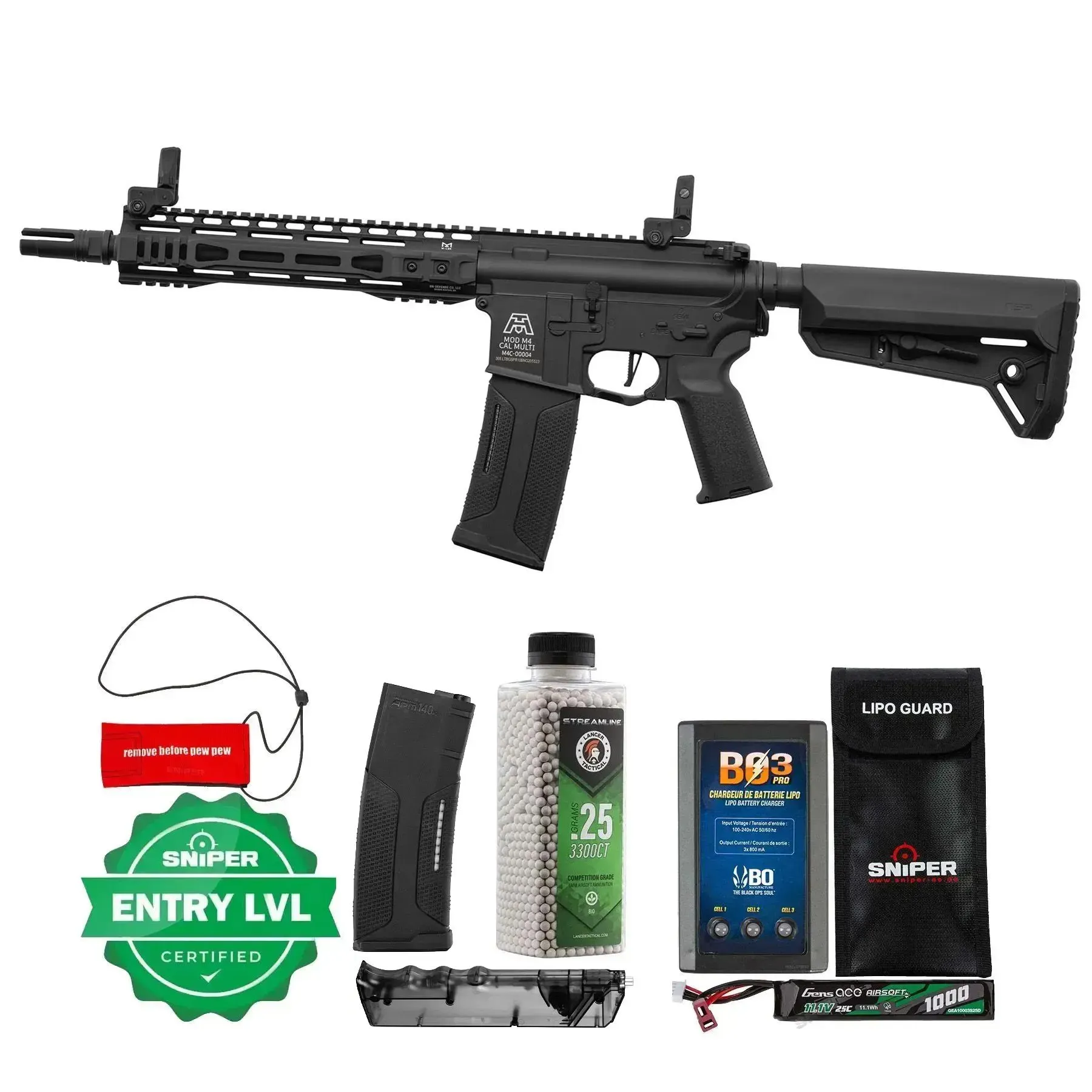 Einsteiger Set #1 - Lancer x BG SPR 10" Gen3 Nebula ETU (S)AEG, Black