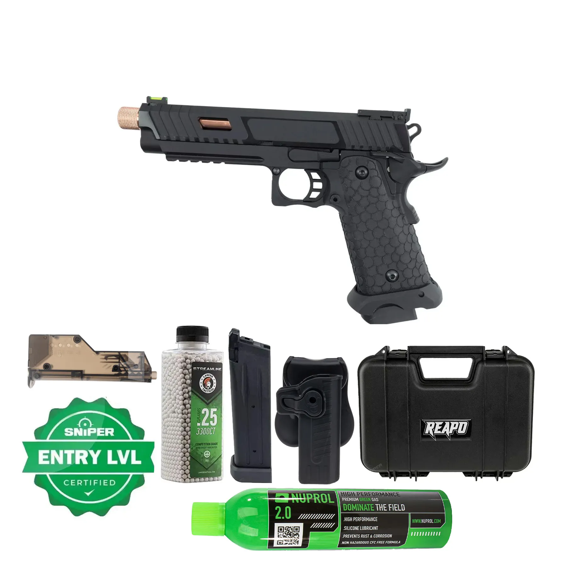 Einsteiger Set #1 - Reapo JW3 BABA YAGA Softair Pistole, CO2 und GAS