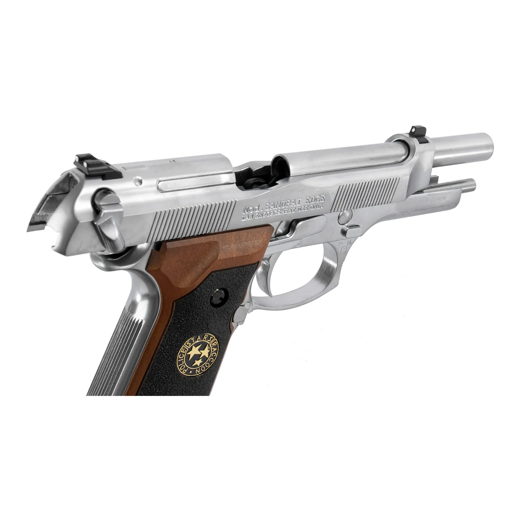 WE M92 Samurai Edge Biohazard Full Metal Silver GBB
