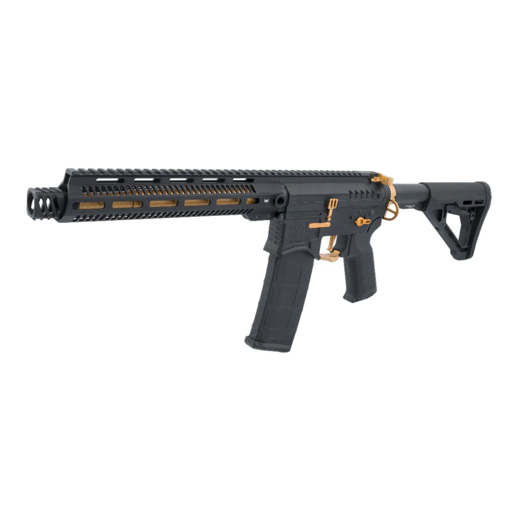 Zion Arms M4 M-Lok 10" (S)AEG, Black/Gold Zion Arms M4 M-Lok 10" (S)AEG, Black/Gold