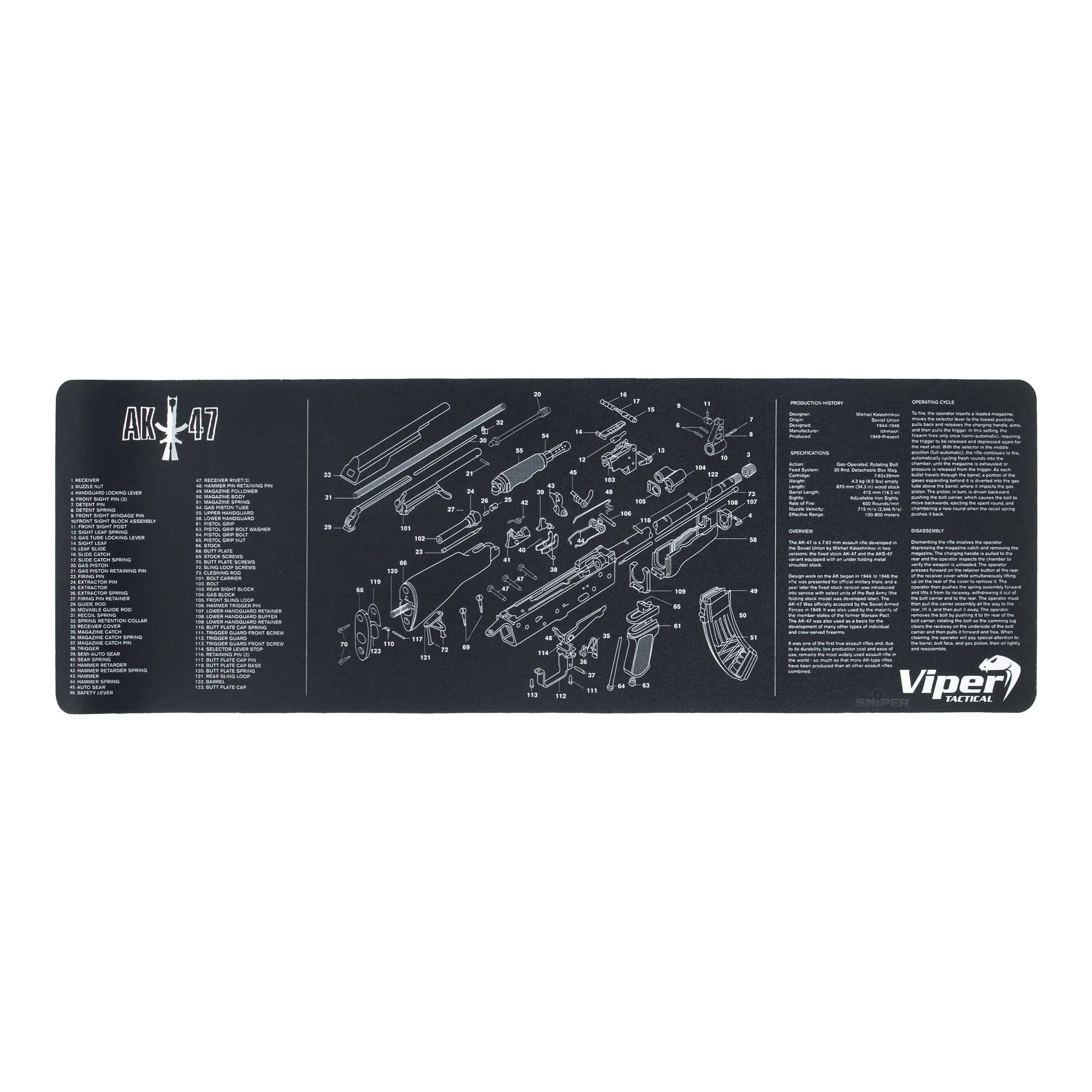 Viper Gun Cleaning Mat, AK47-Design
