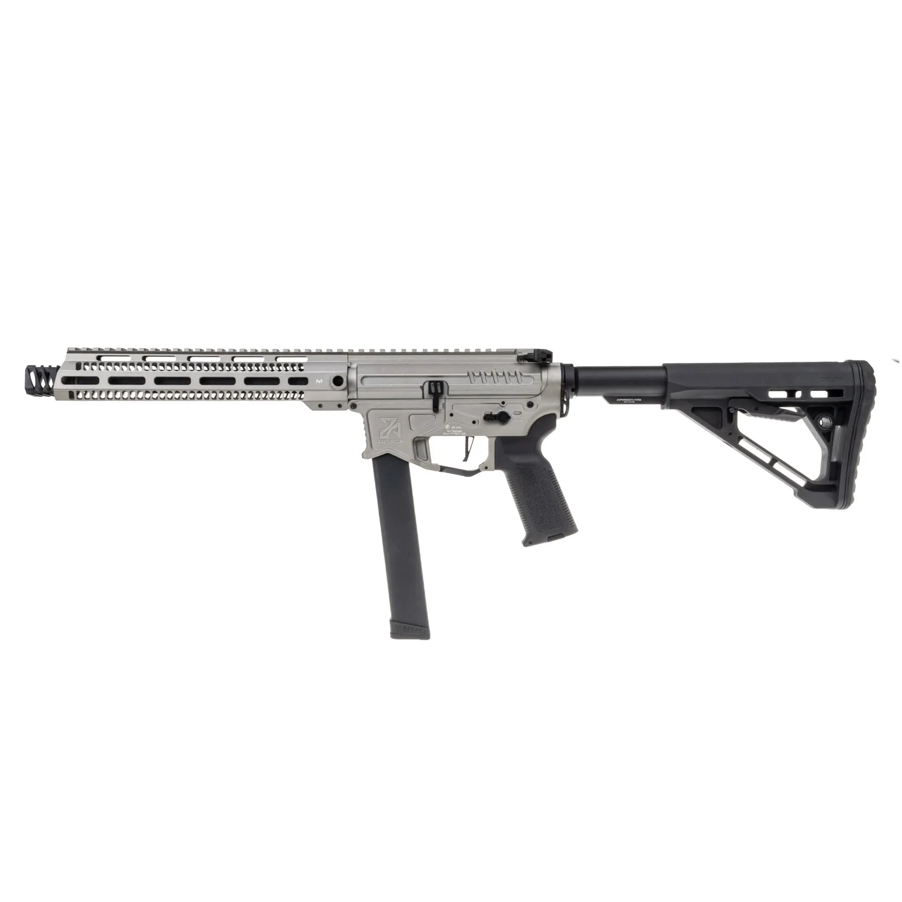 Zion Arms PW9 M-Lok 10" (S)AEG, Silber