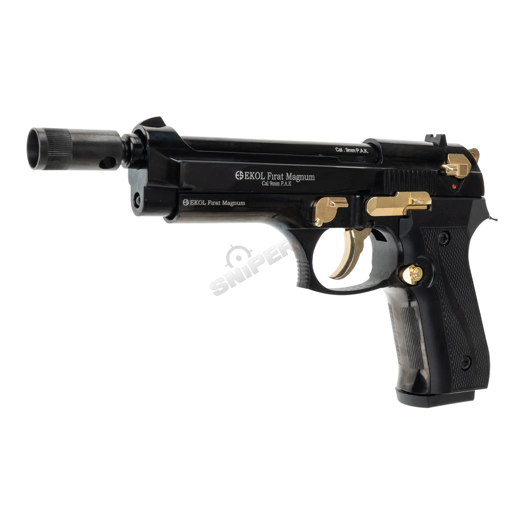 EKOL Firat 9mm P.A.K. Schreckschusspistole, Black/Gold