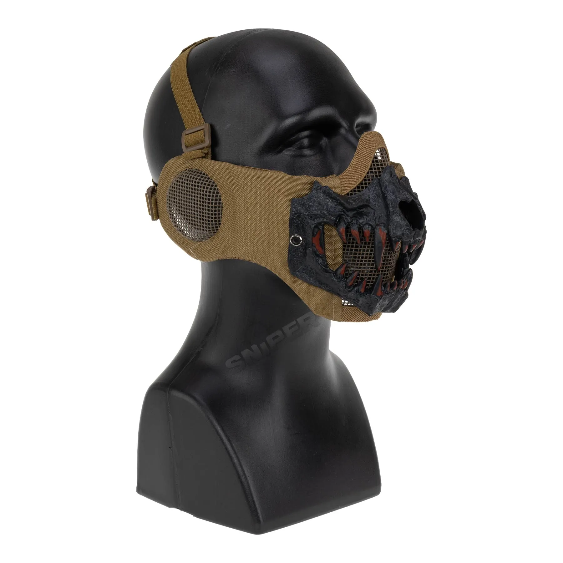 Reapo Stalker EVO Fangs Mask w/ Ear Protection, Tan