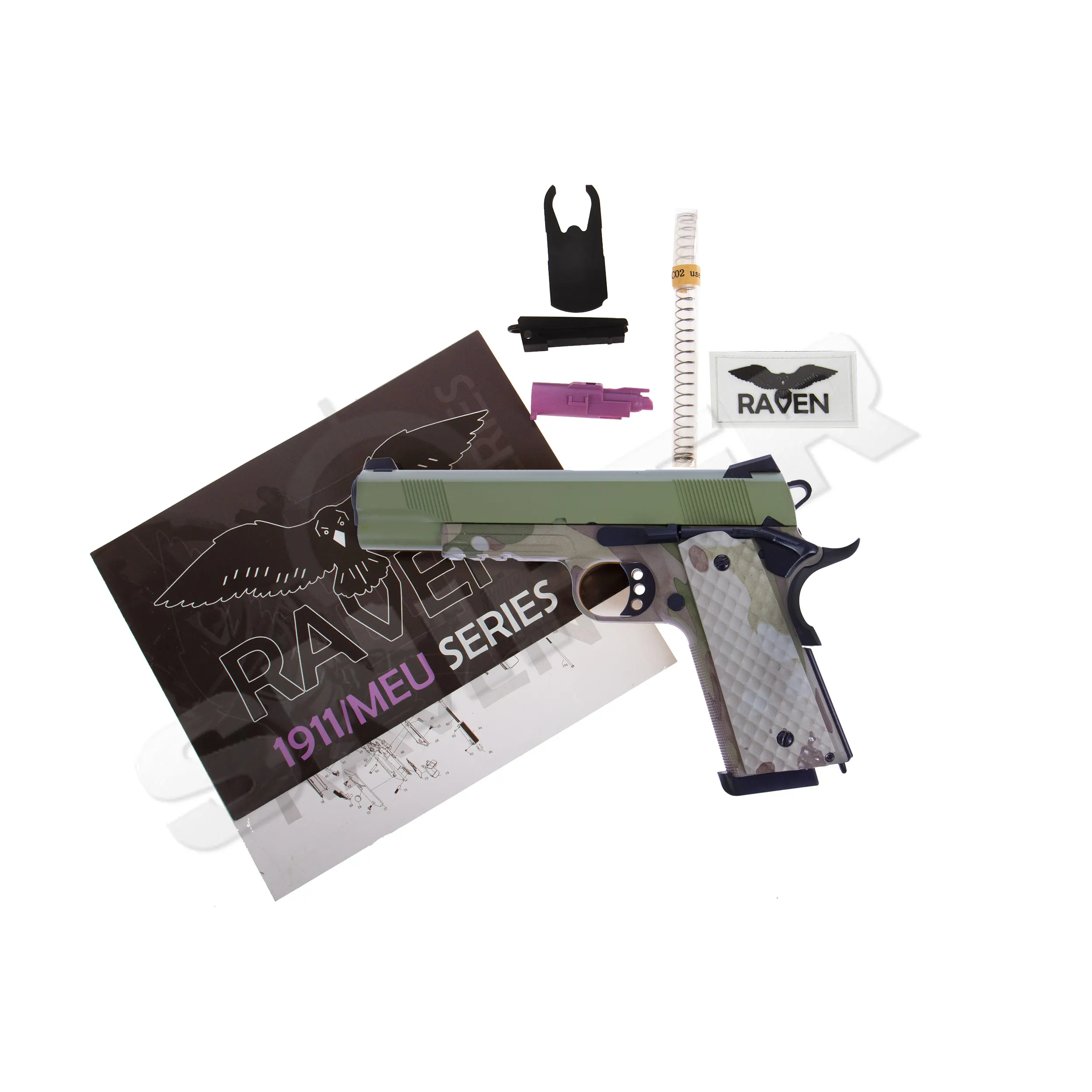 Raven 1911 MEU Railed GBB, Camo/Green