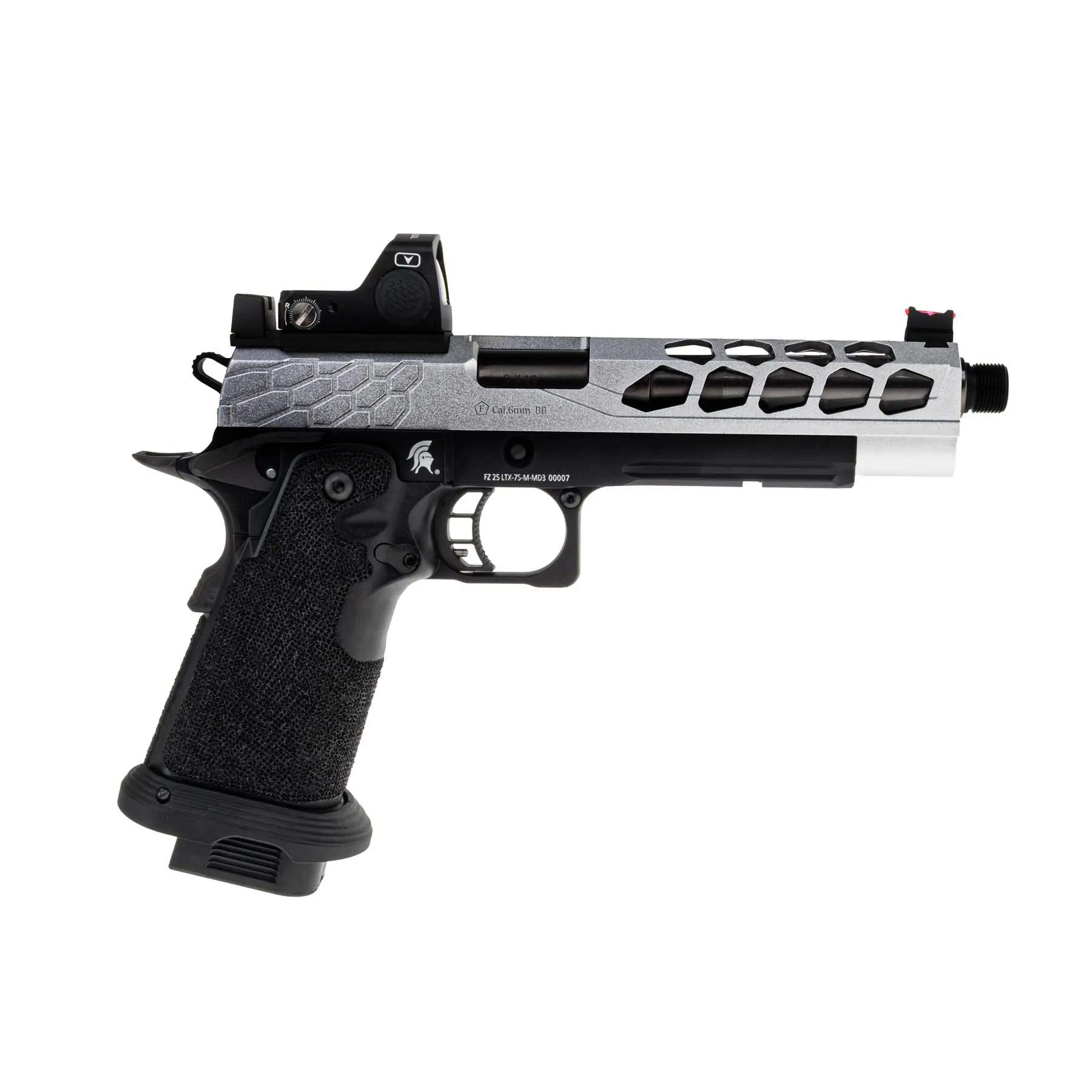 Lancer Tactical LTX-7B Stryk RMR Hi-Capa GBB Softairpistole, Silver