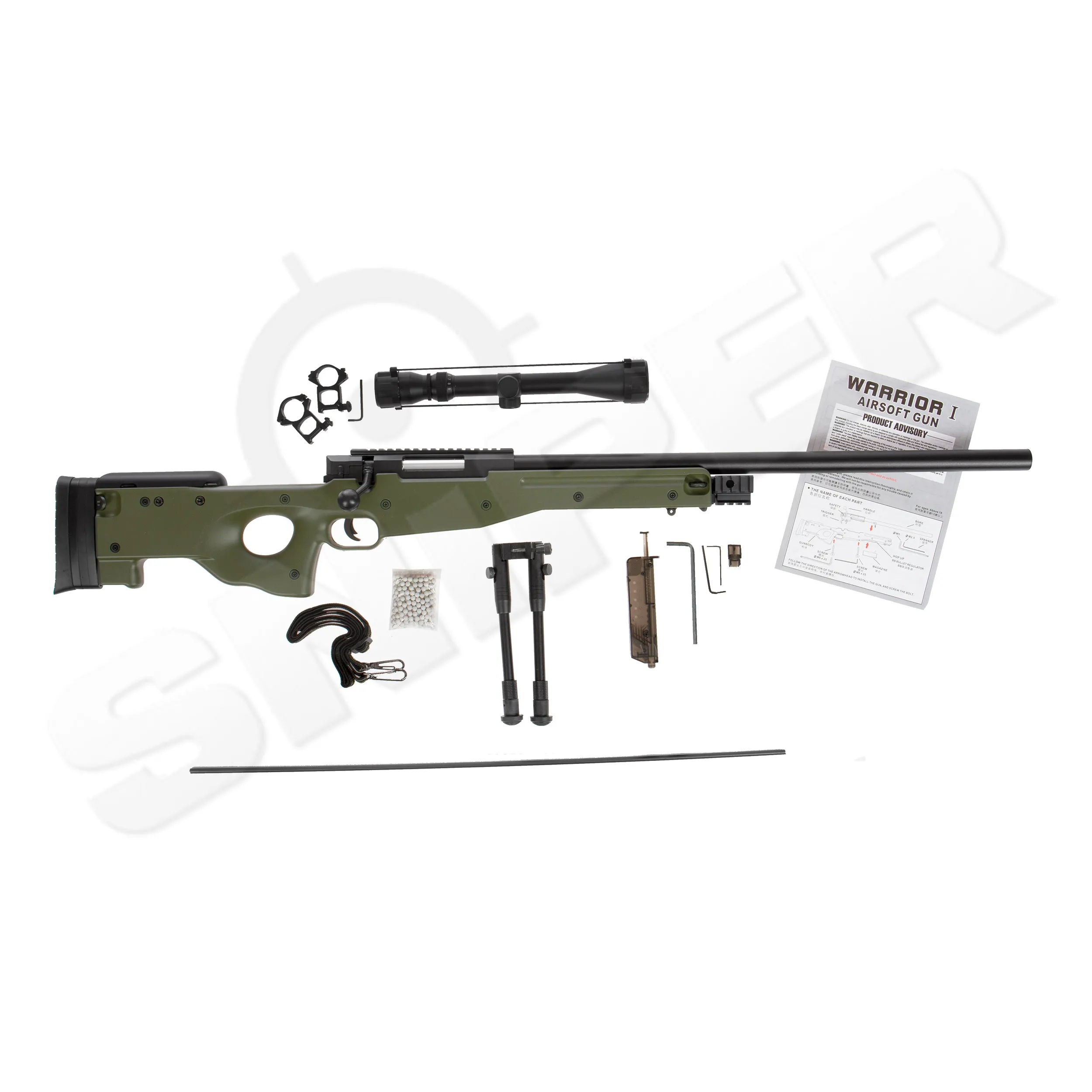 MB01 SR Scharfschützengewehr Upgraded Sniper Set, OD MB01 SR Scharfschützengewehr Upgraded Sniper Set, OD