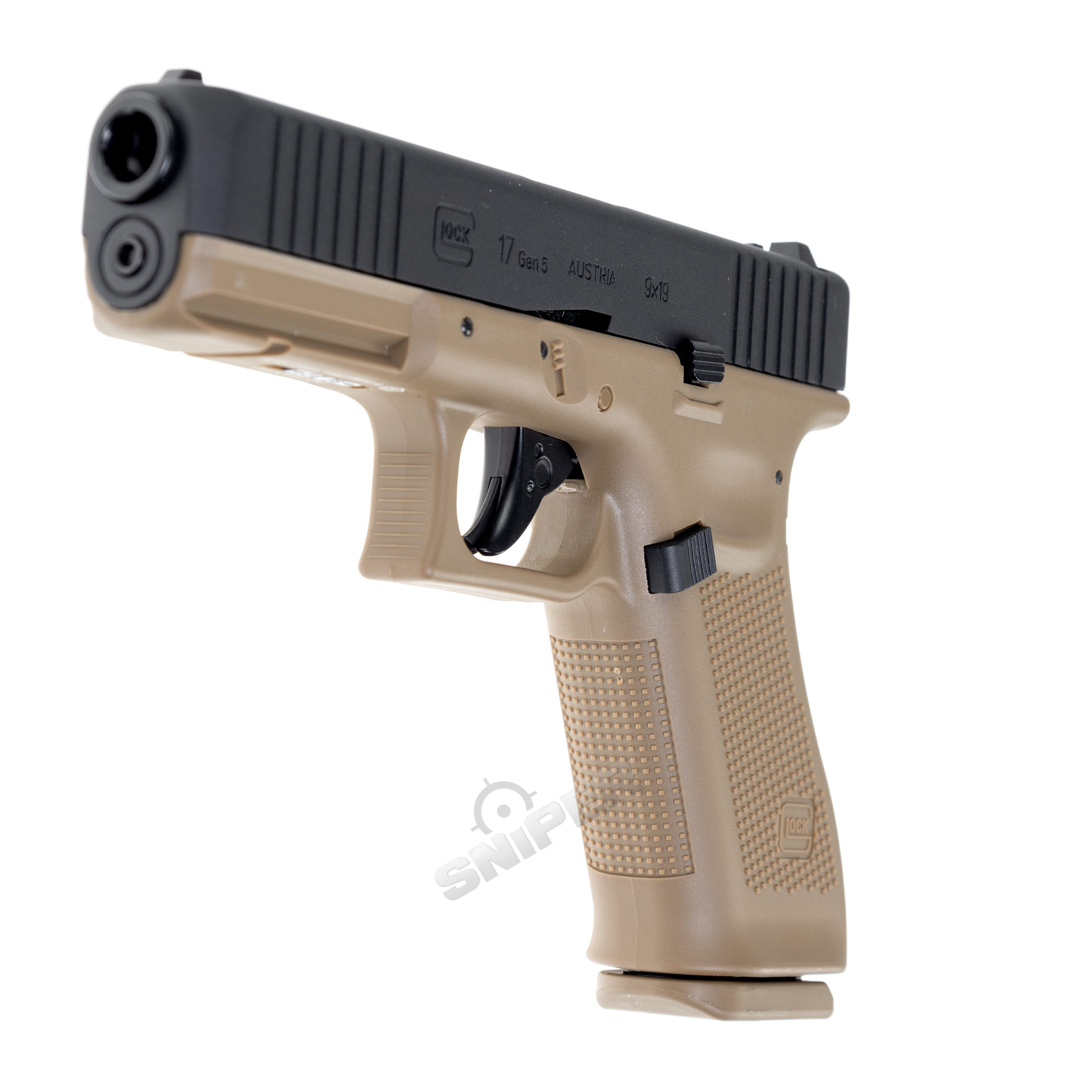 Glock 17 Gen 5 GBB Softair Pistole, Black/Tan