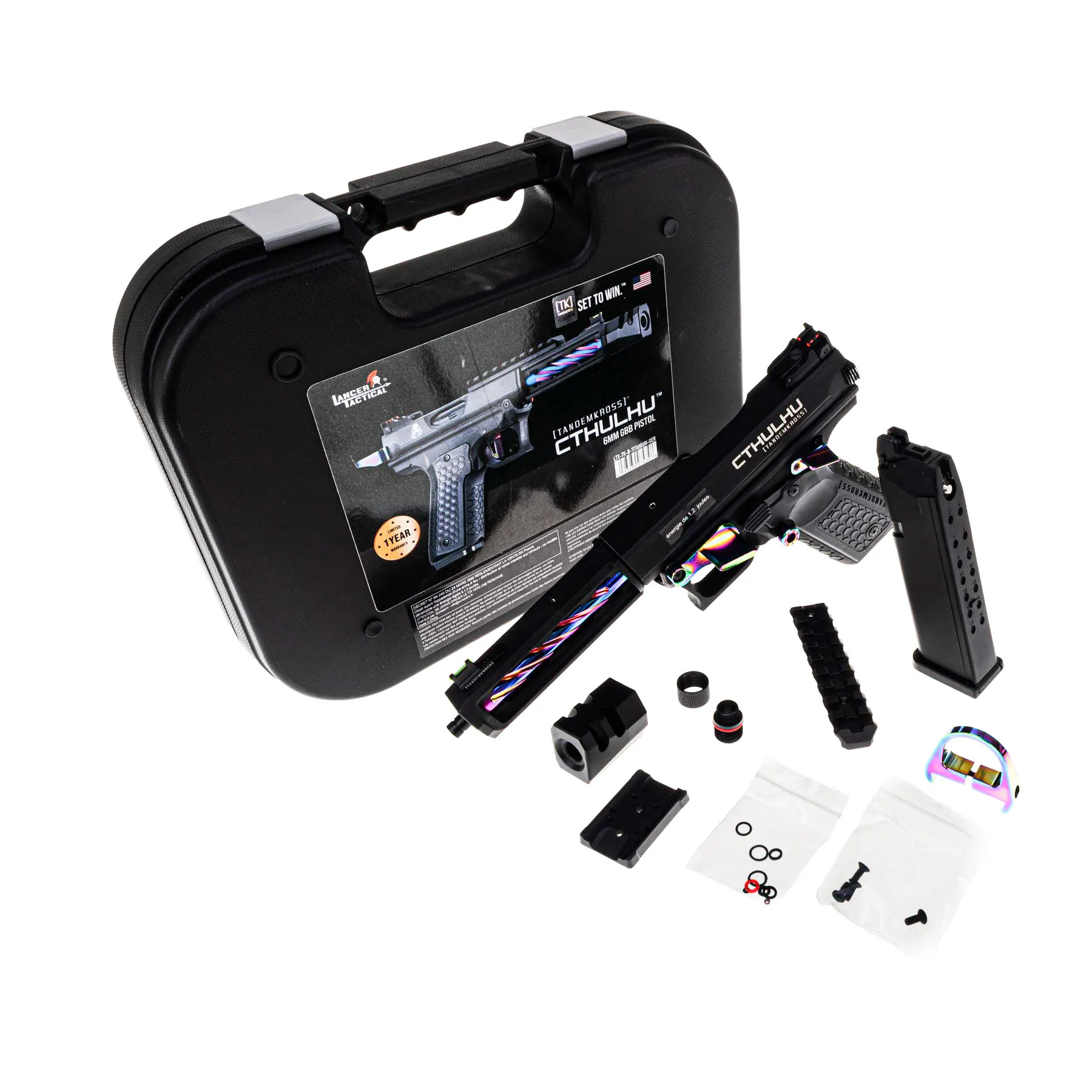 Lancer Tandemkross Cthulhu GBB Softair Pistole, Black/Rainbow