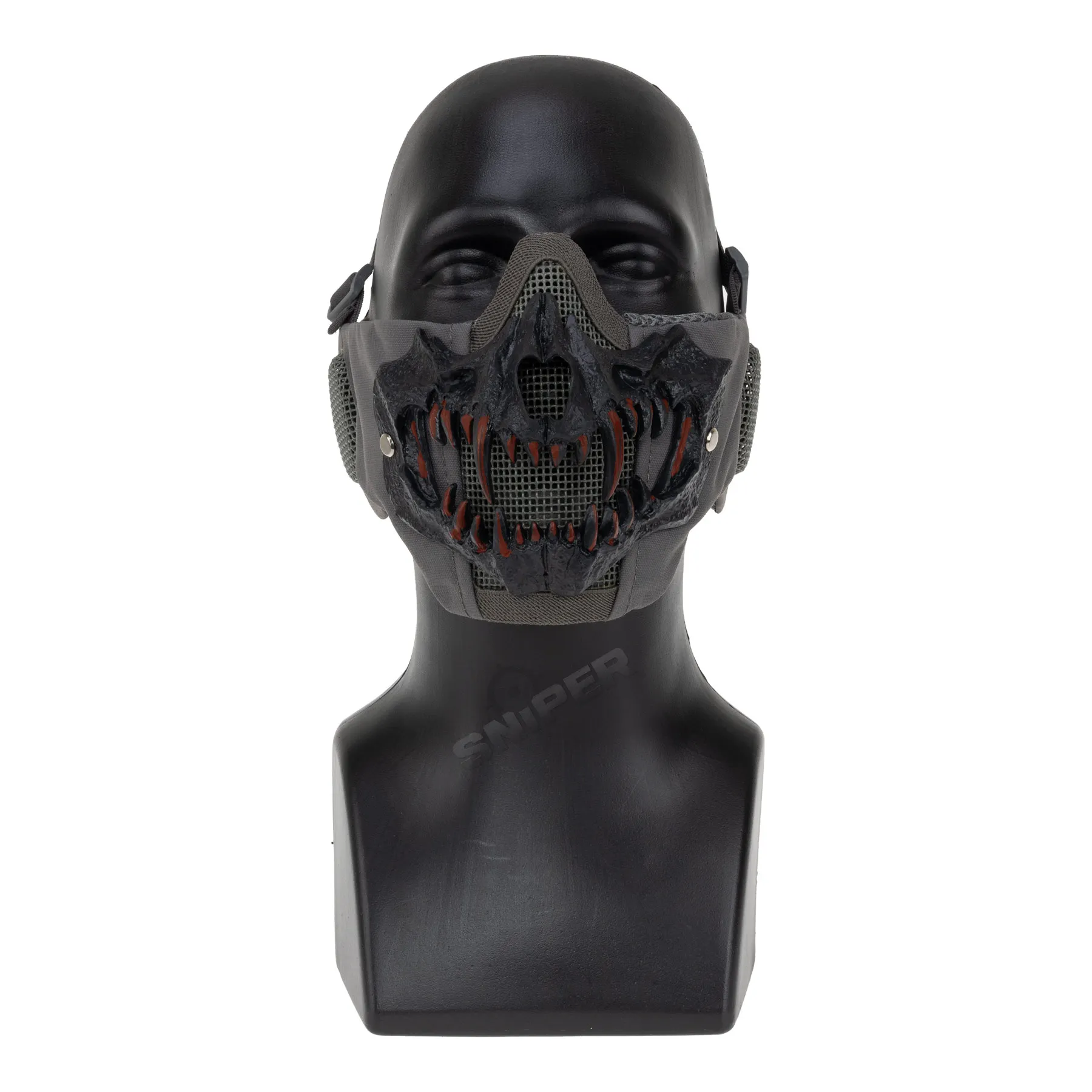Reapo Stalker EVO Fangs Mask w/ Ear Protection, Grey