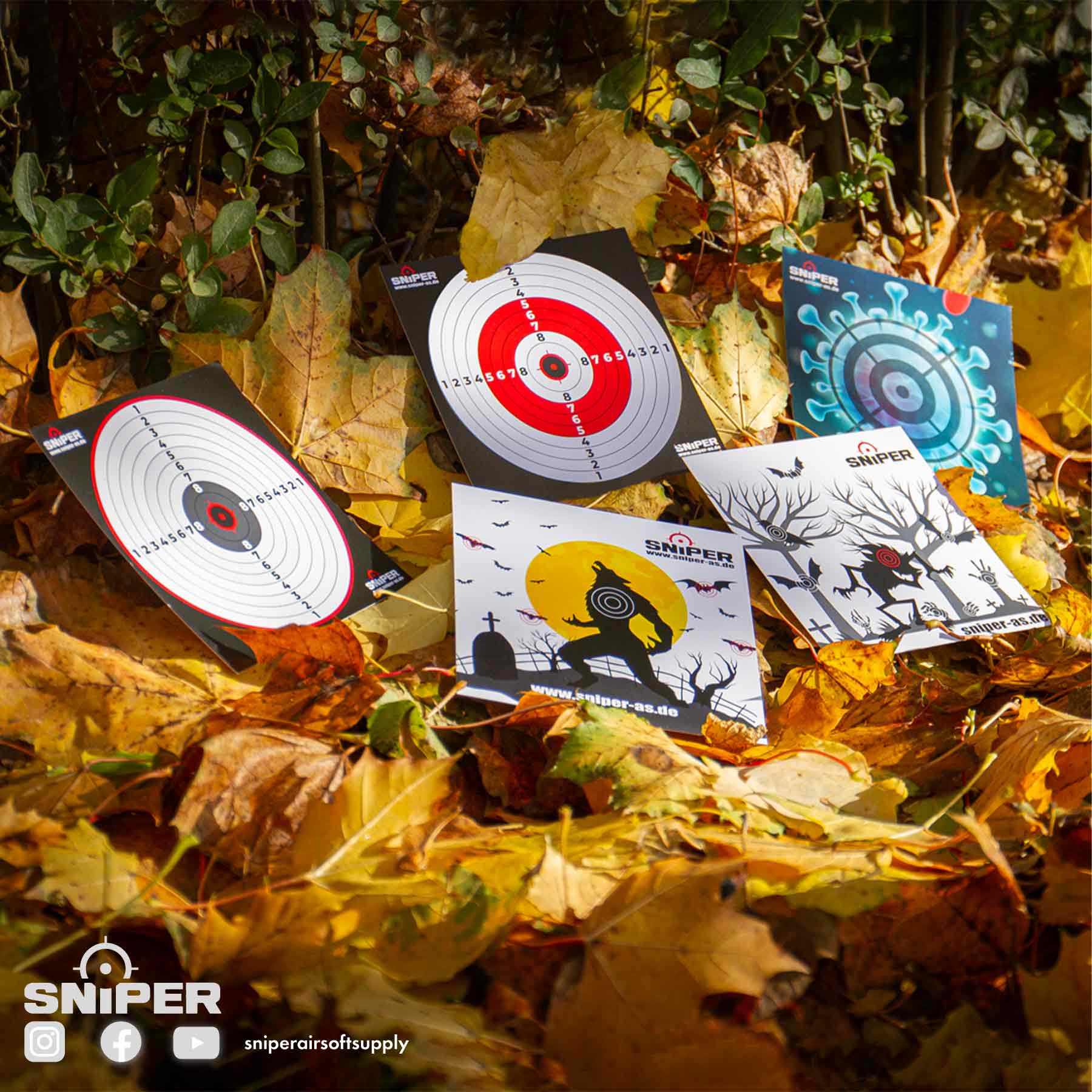 Zielscheiben 14x14cm, Sniper Target, 100 Stück