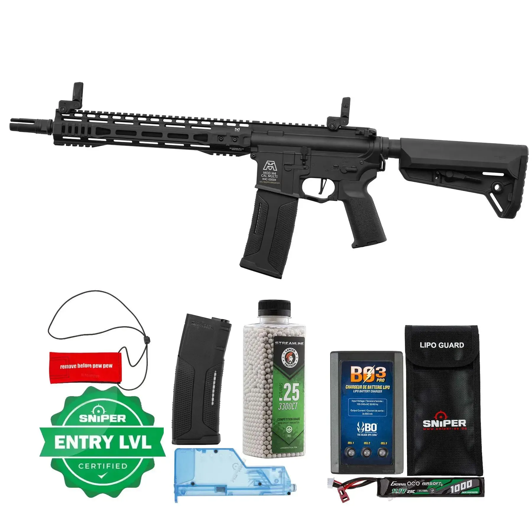 Einsteiger Set #1 - Lancer x BG SPR 12" Gen3 Nebula ETU (S)AEG, Black