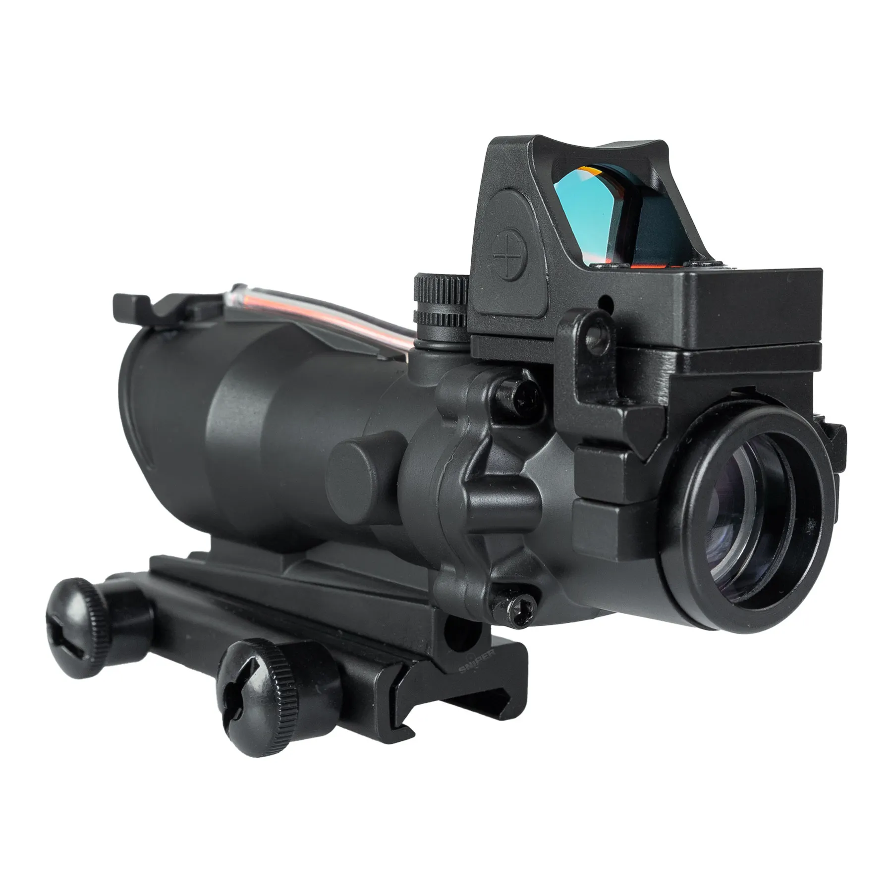 Reapo Fiber Optics 4x32 Visier mit Micro Red Dot, Black