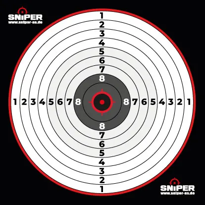 Zielscheiben 14x14cm, Sniper Target, 100 Stück