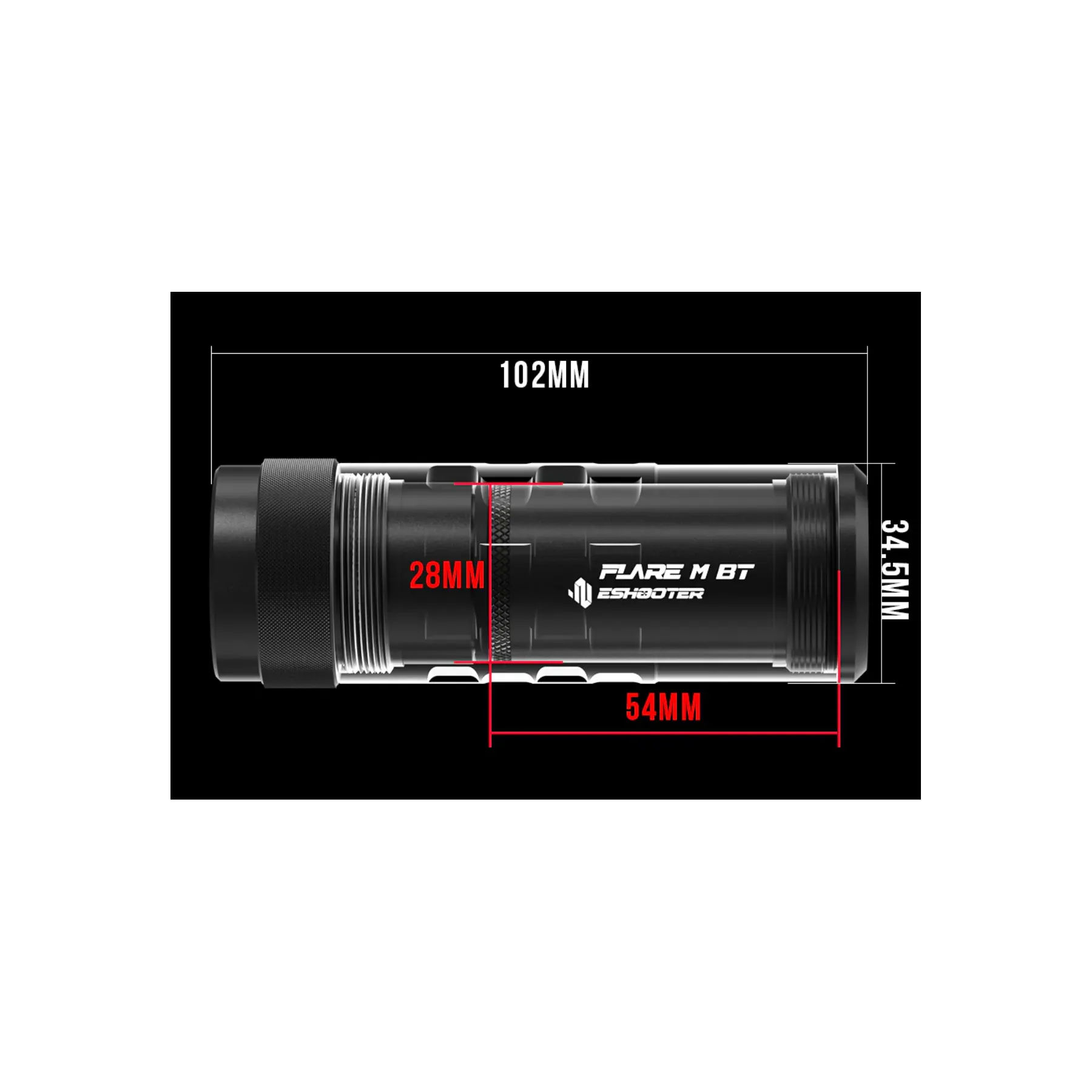 E-Shooter Suppressor w/ Housing für Flare M Tracer, Type A E-Shooter Suppressor w/ Housing für Flare M Tracer, Type B
