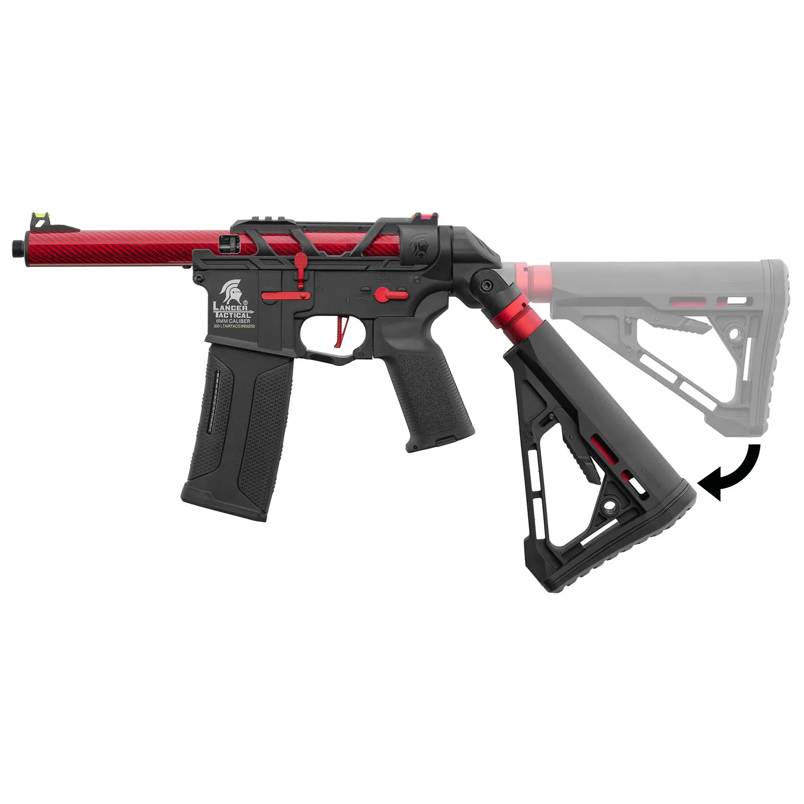 Lancer Tactical x AIRTAC M4 Speedsoft Gen3, Black/Red