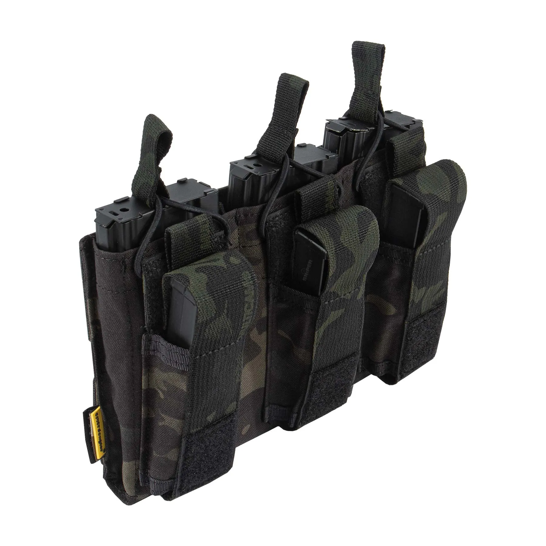 Triple Open Top MAG Pouch M4/9mm, Multicam Black