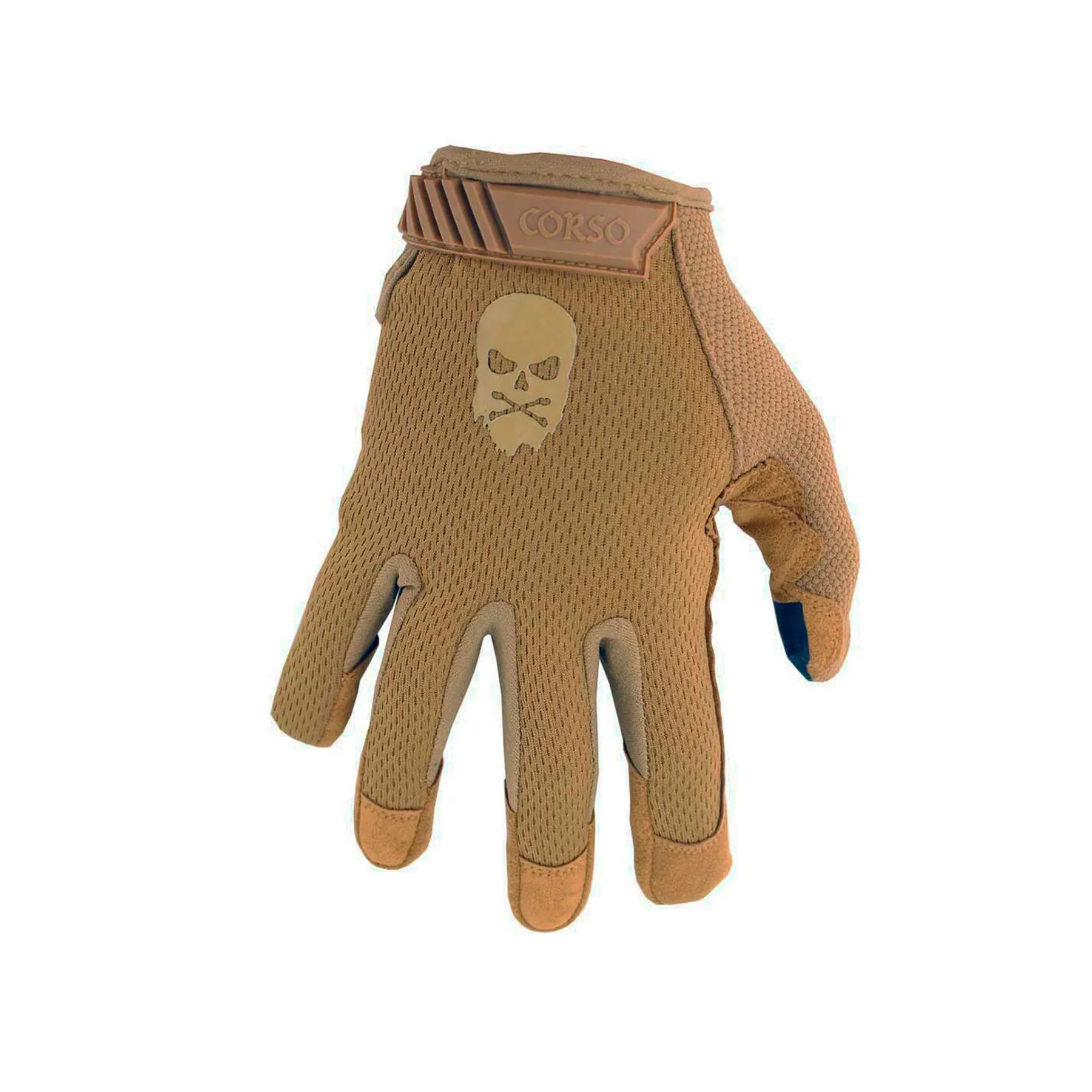 Corso Tactical Skull Gloves MK2, Tan